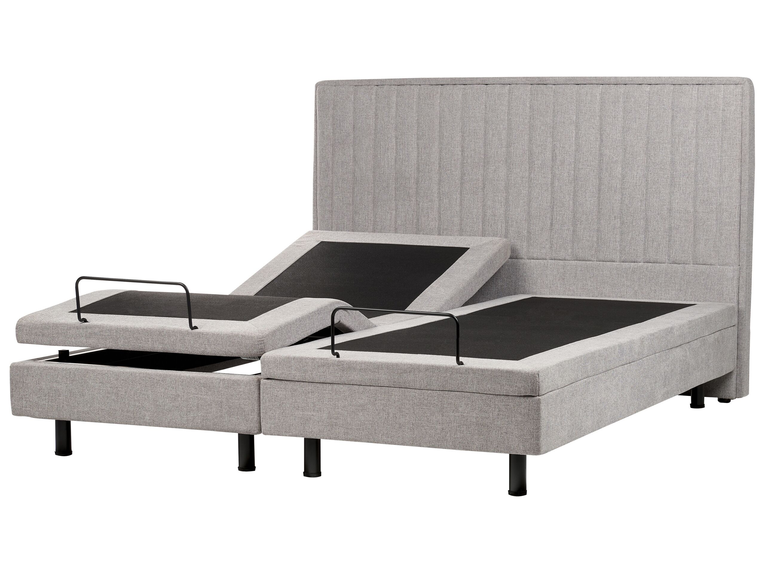 Fabric EU Super King Size Adjustable Bed Grey DUKE II