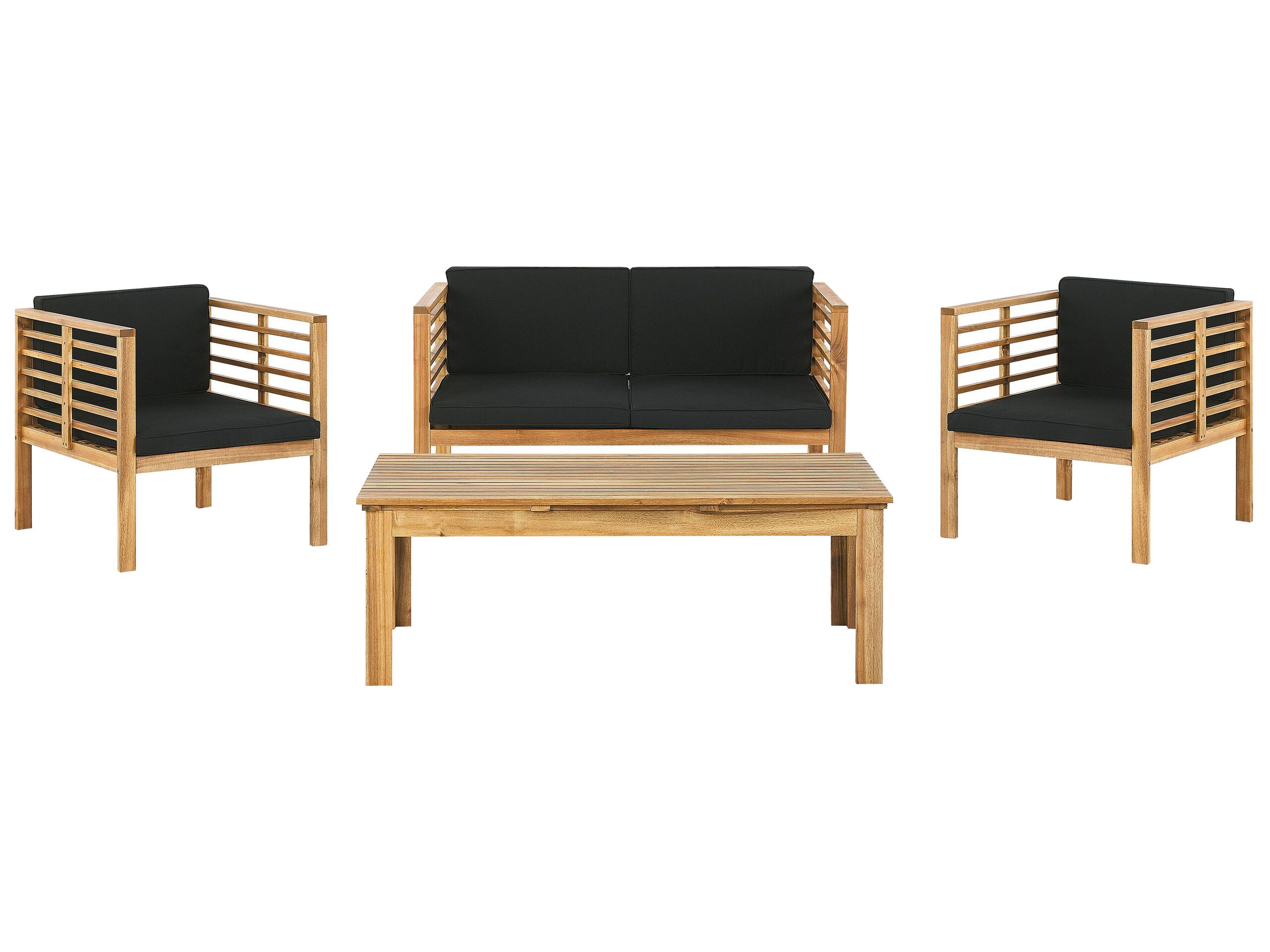 4 Seater Acacia Wood Garden Sofa Set Light Wood PACIFIC