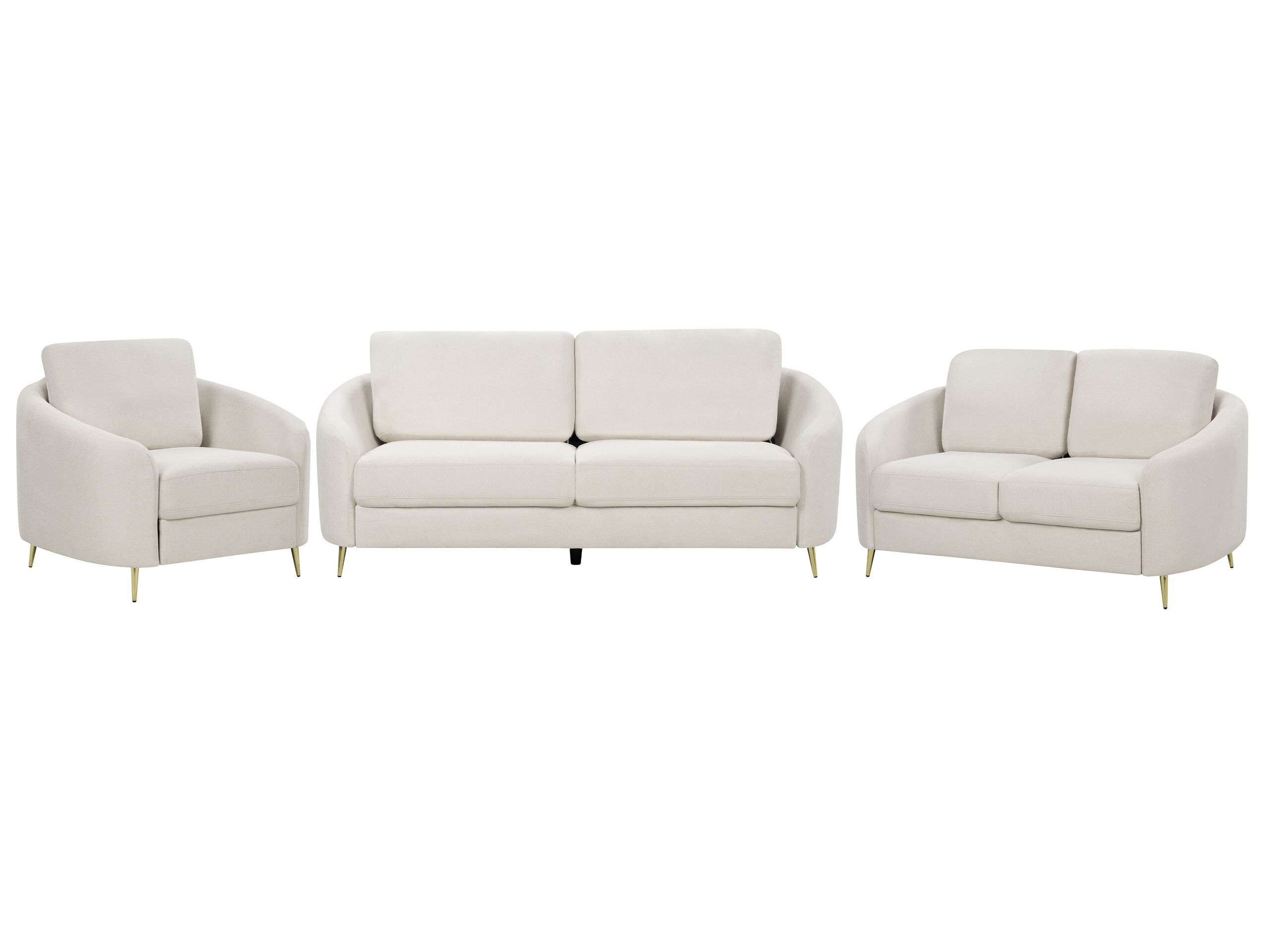 Fabric Living Room Set Light Beige TROSA
