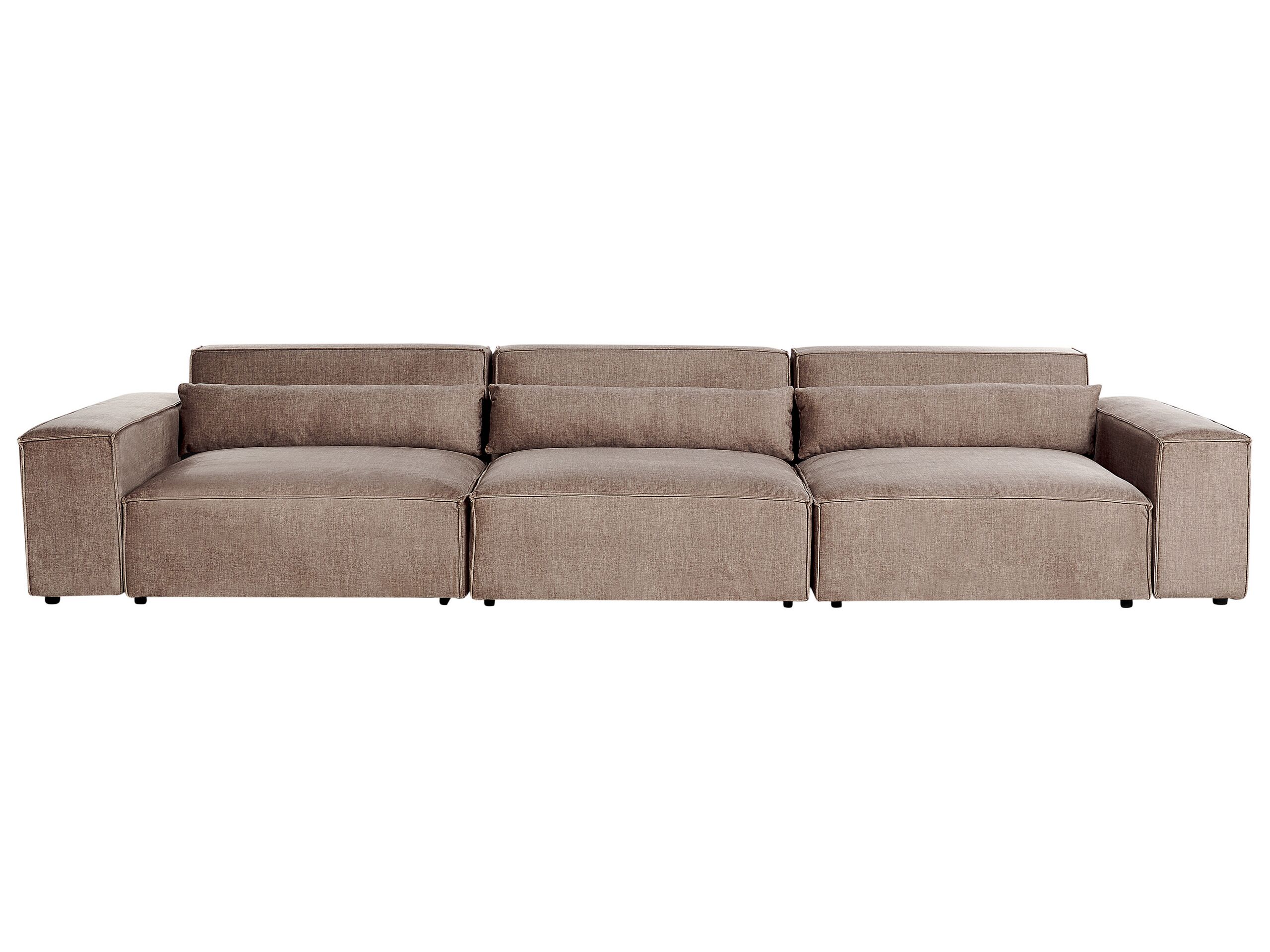 QAVELLE Fabric 3 Seater Sofa - Light Brown