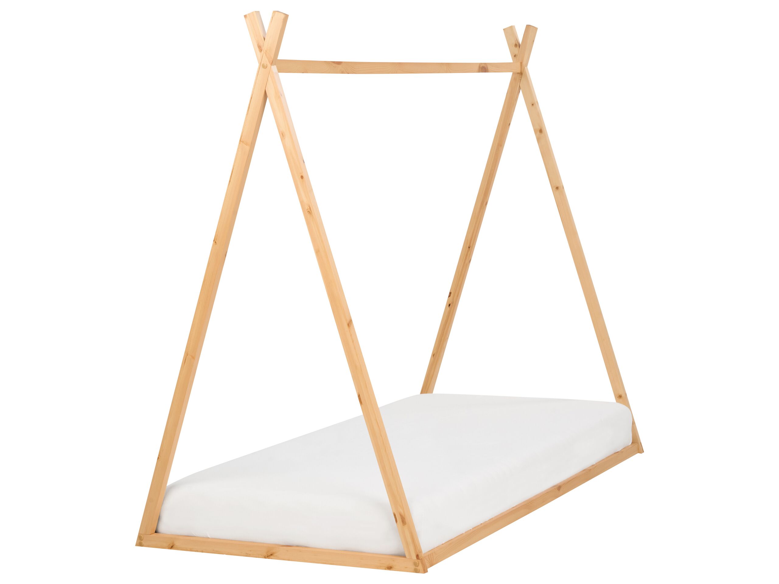 Wooden Kids House Bed EU Single Size Light SAURAT
