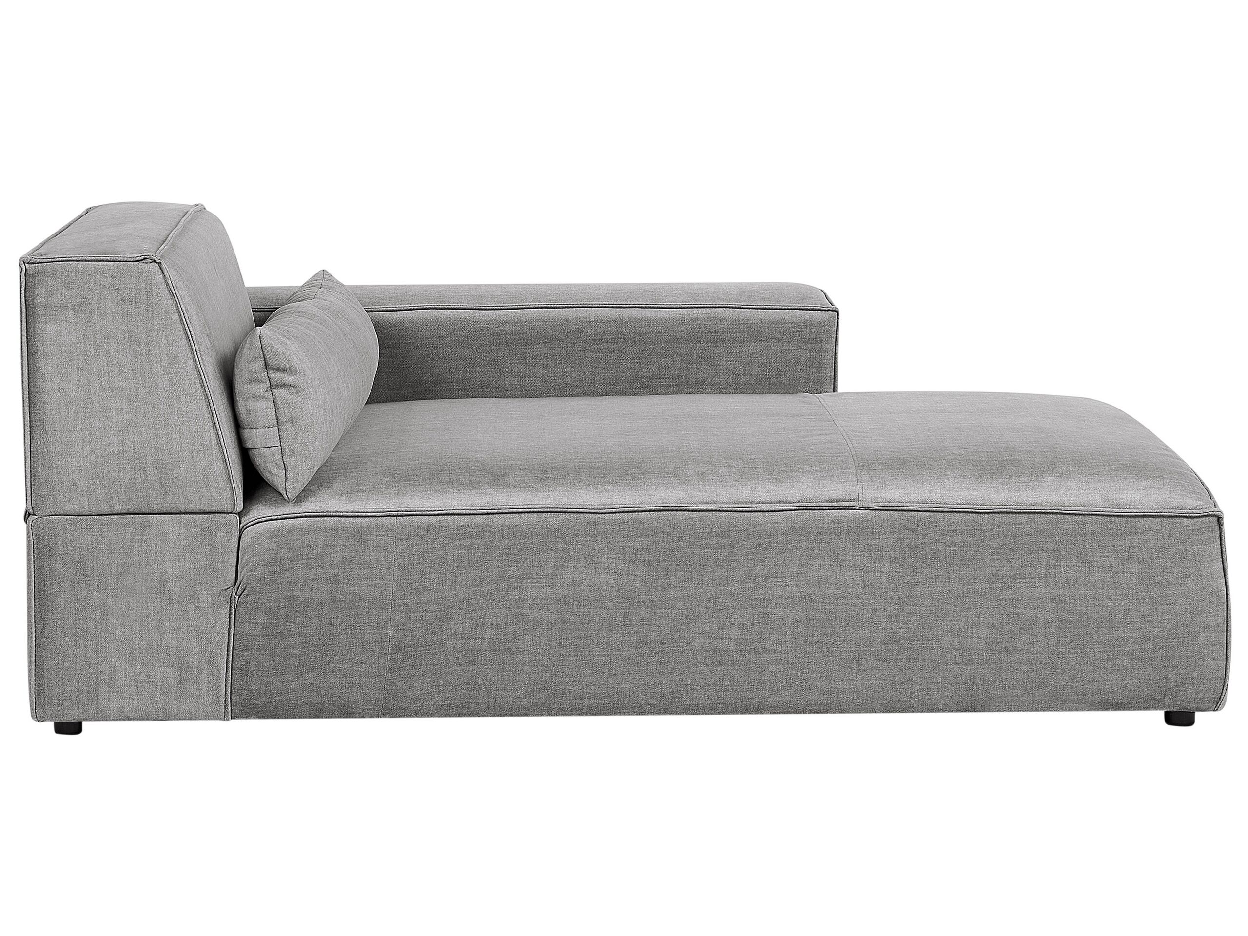 Left Hand Fabric Chaise Lounge Grey HELLNAR