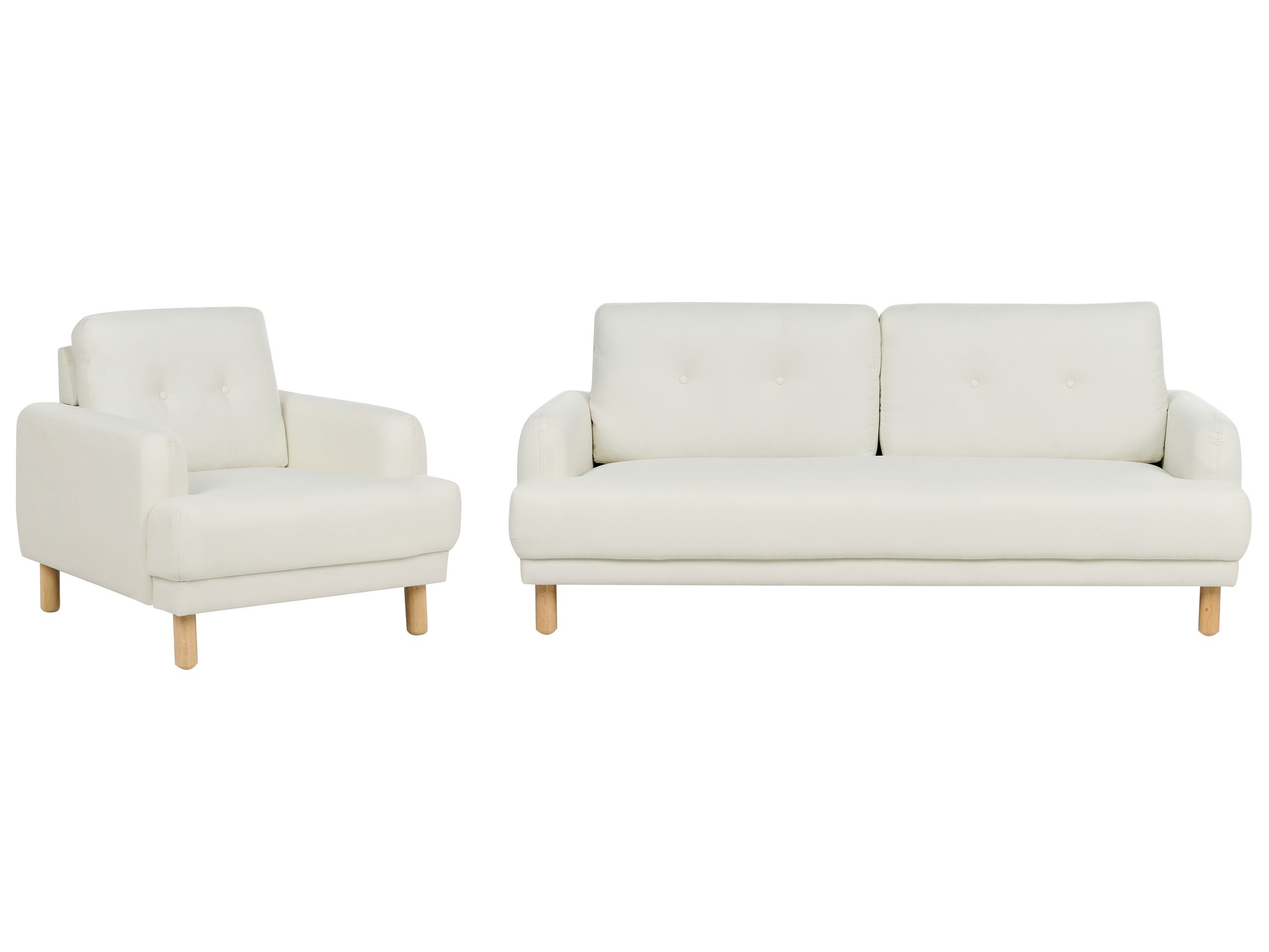 Fabric Living Room Set Off-White TUVE