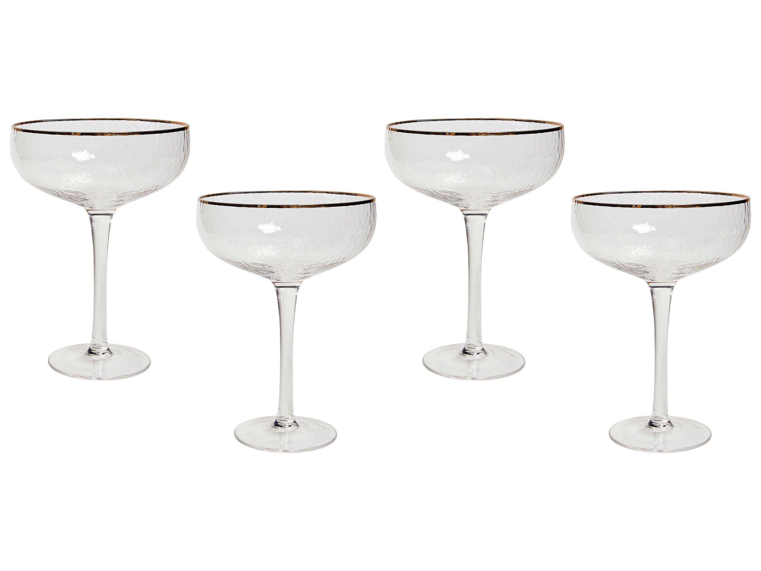 Set of 4 Gold-Rimmed Champagne Saucers 45 cl TOPAZ