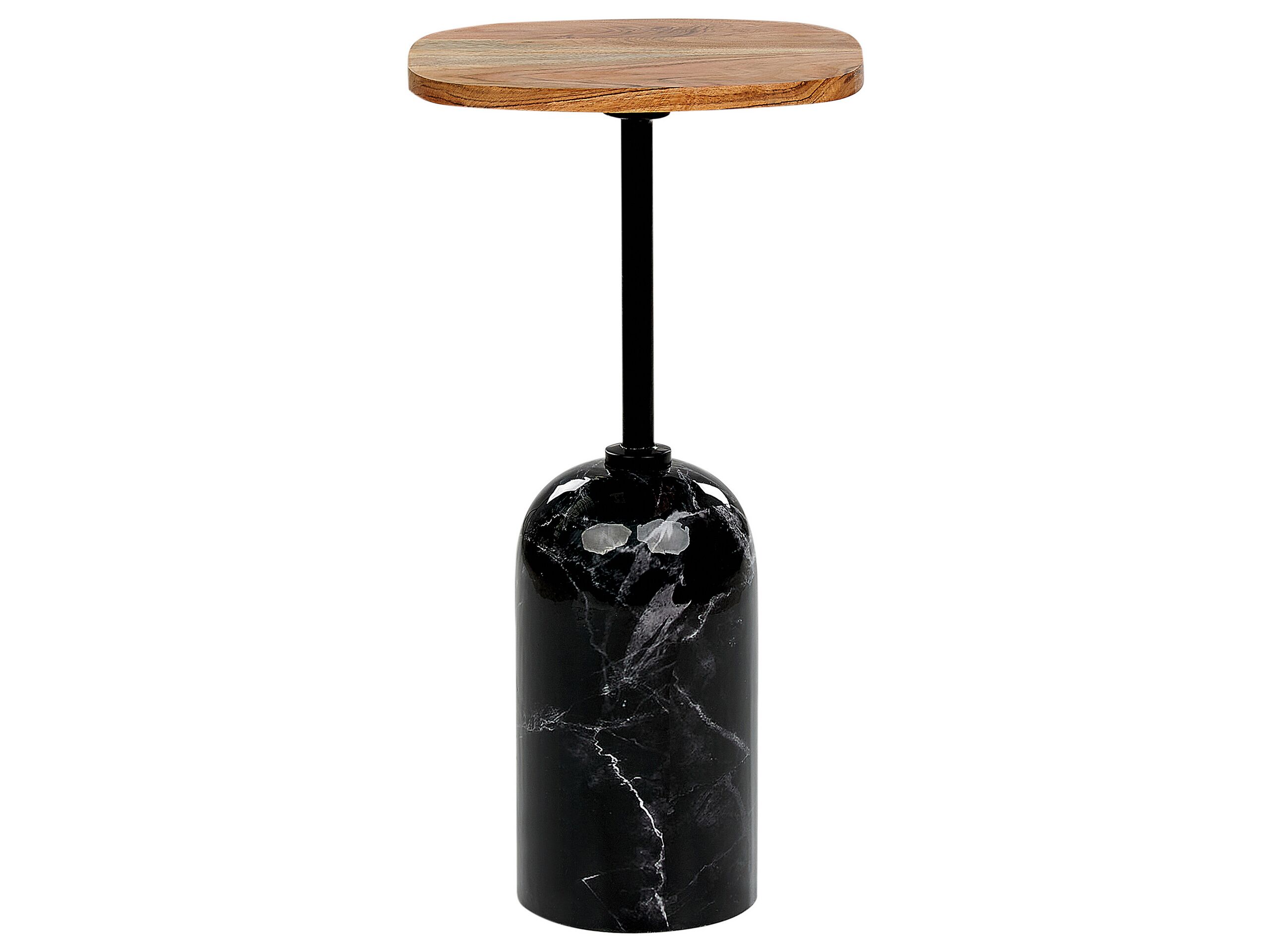 Metal Side Table Light Wood and Black OASIS