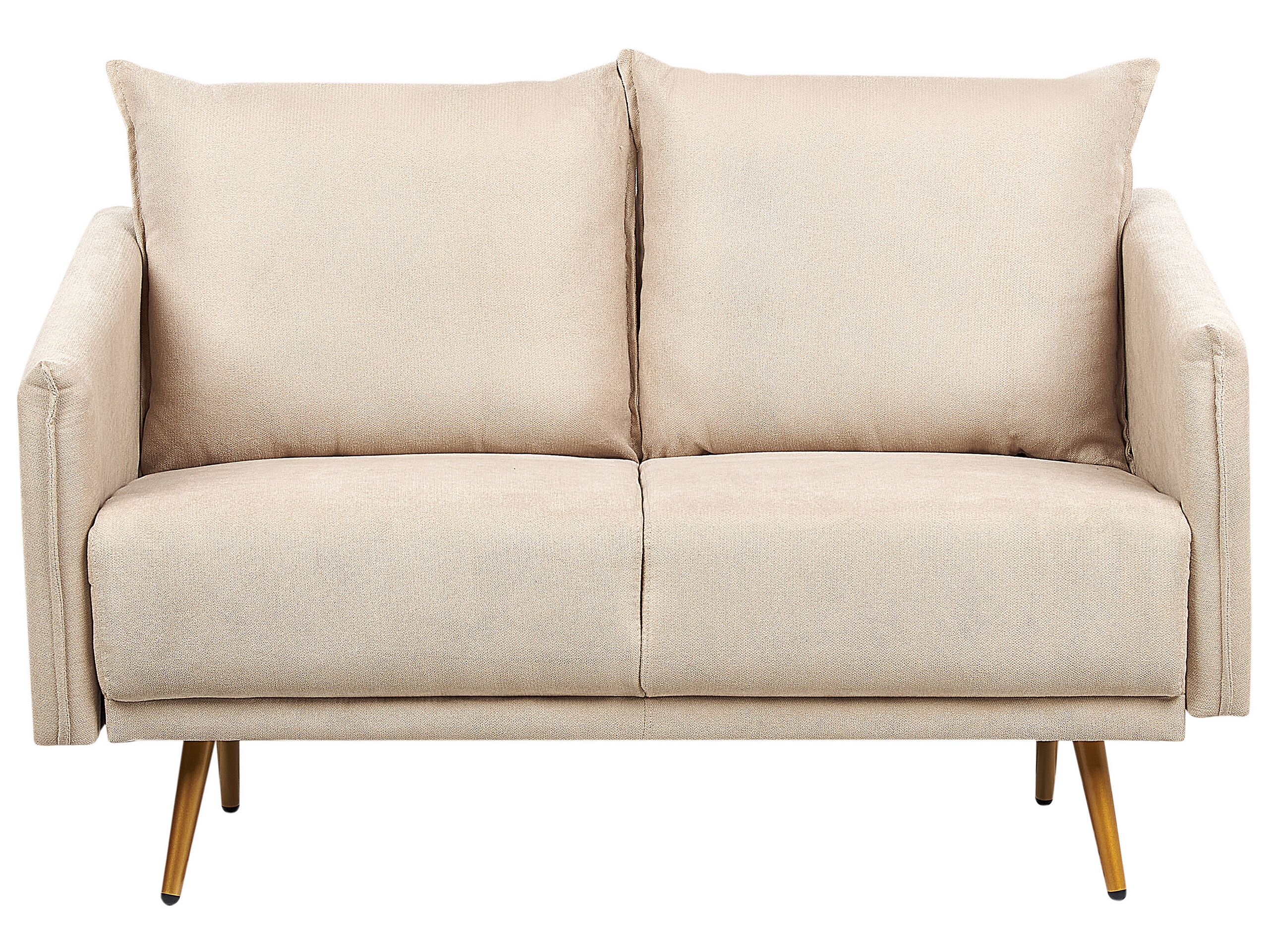 2 Seater Velvet Sofa Beige MAURA