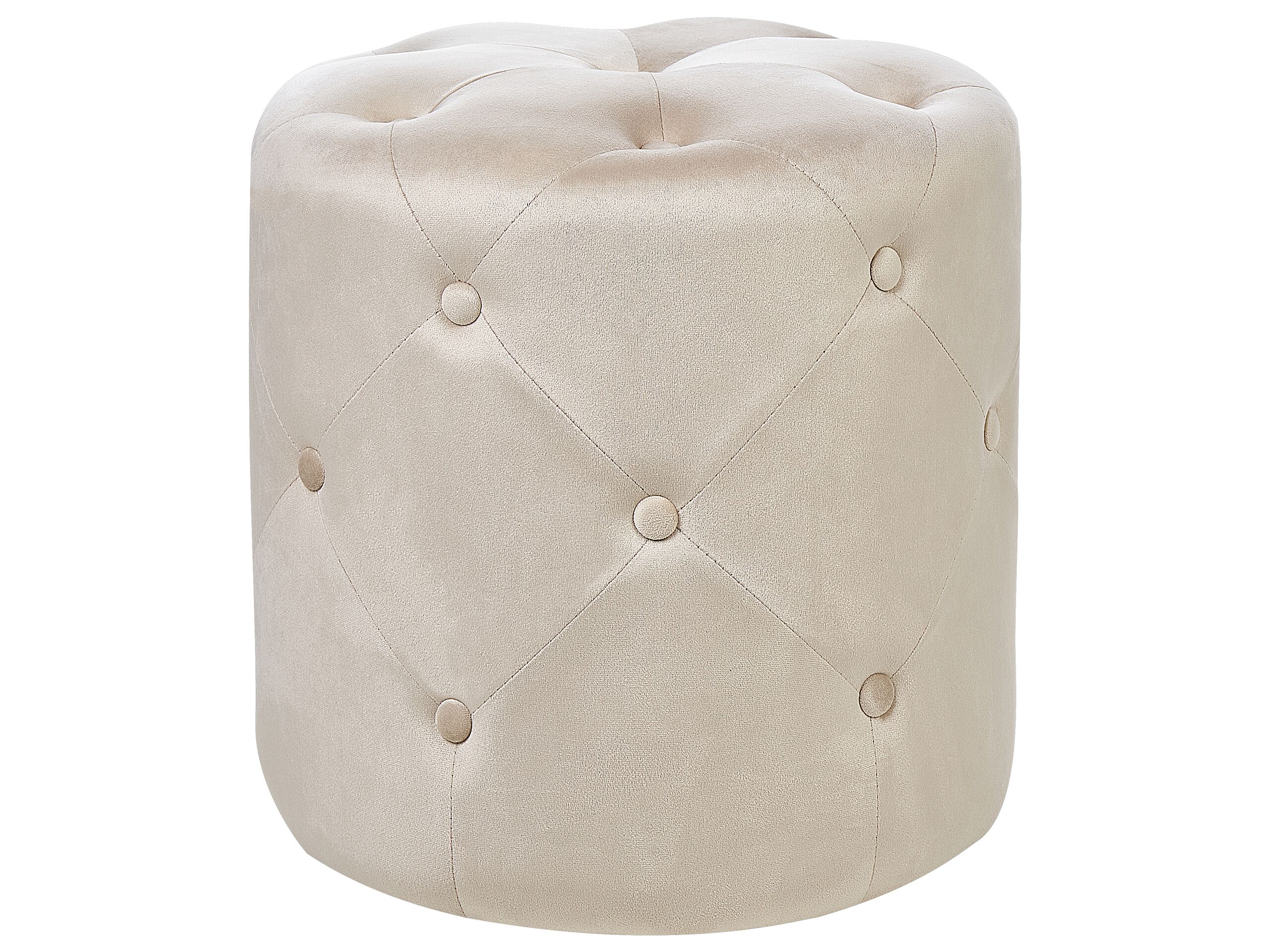 Velvet Pouffe Beige COROLLA