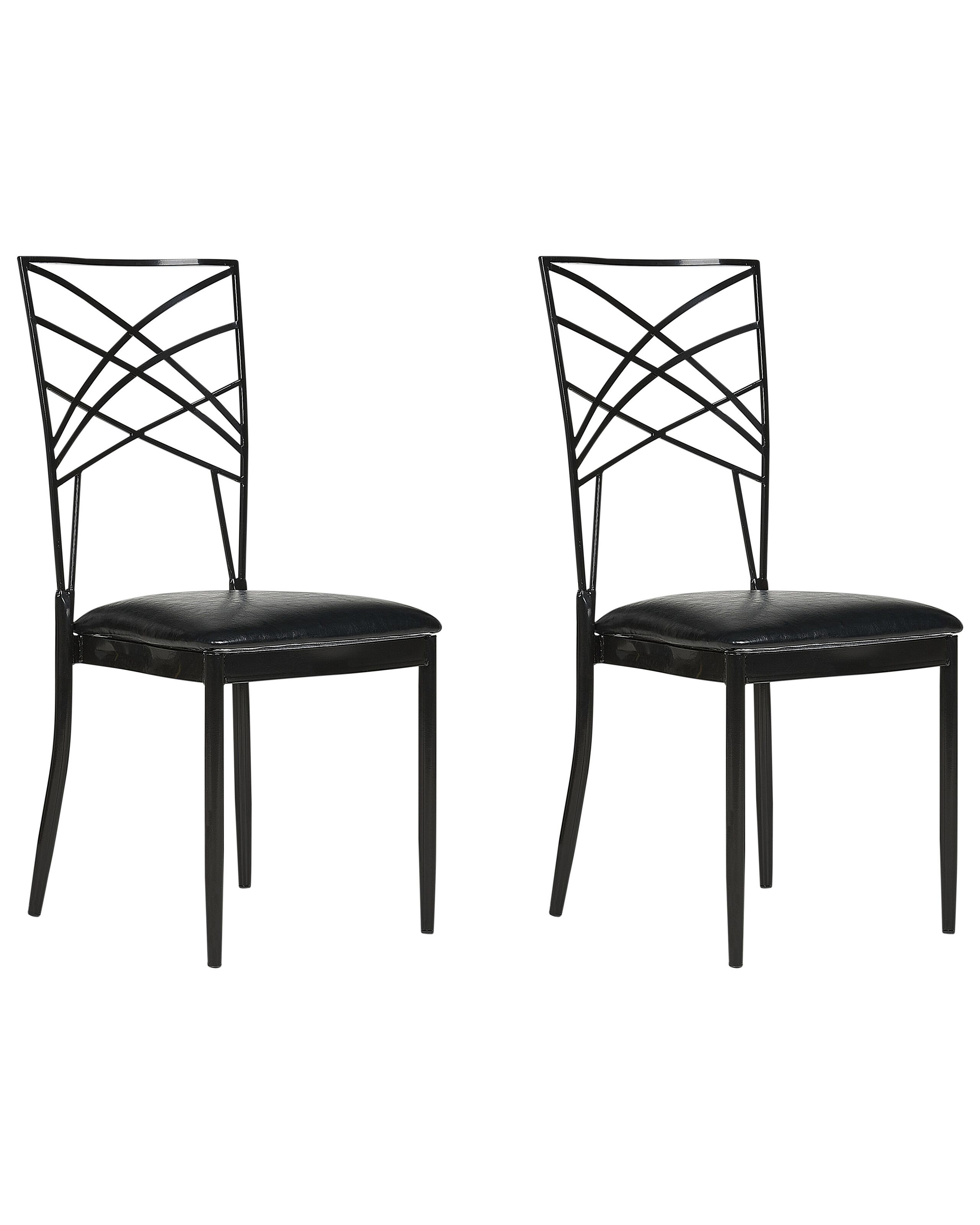 Set of 2 Dining Chairs Black GIRARD