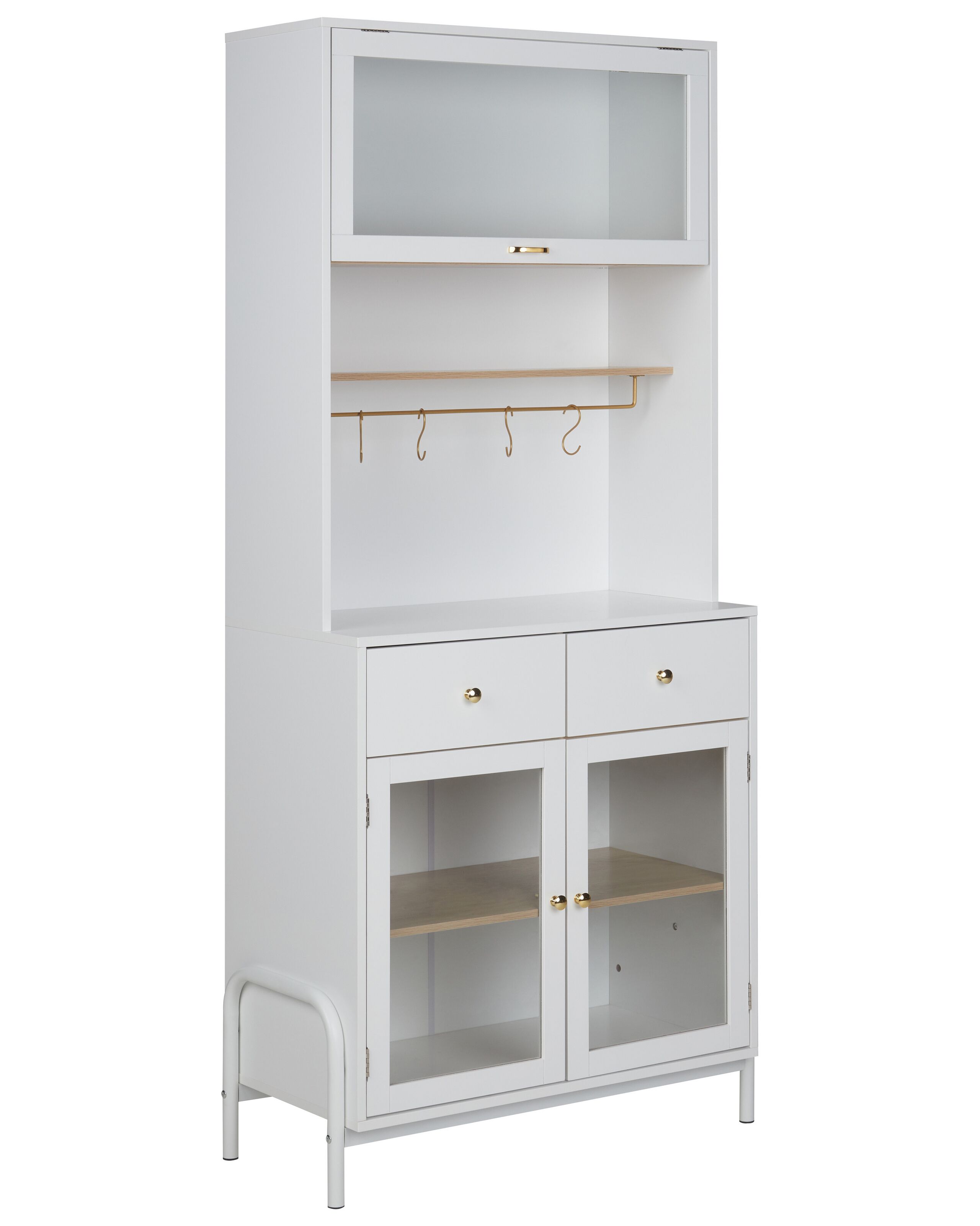 Cabinet with Glass Displays White PARLIN