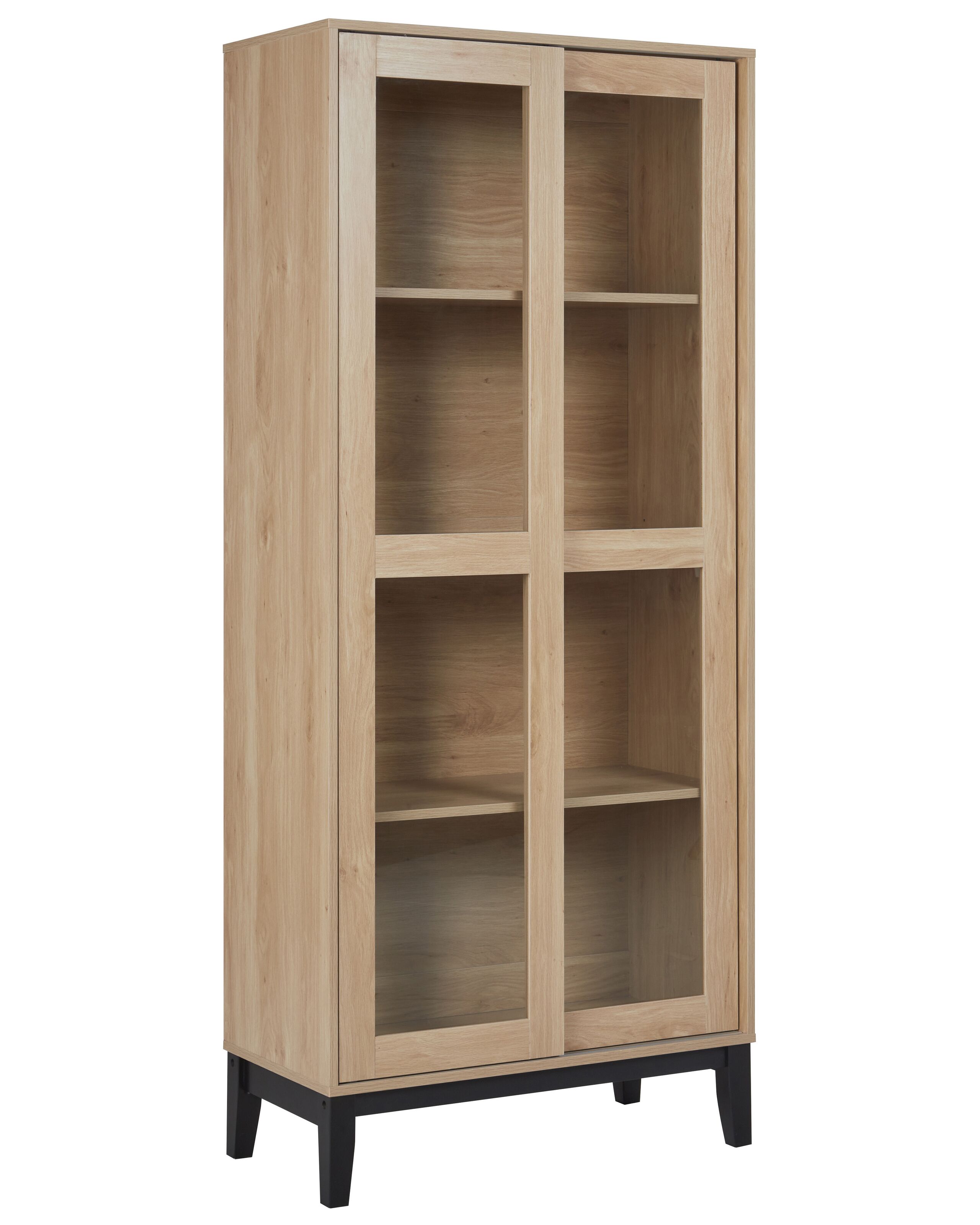 Glass Display Cabinet Light Wood RUMSON