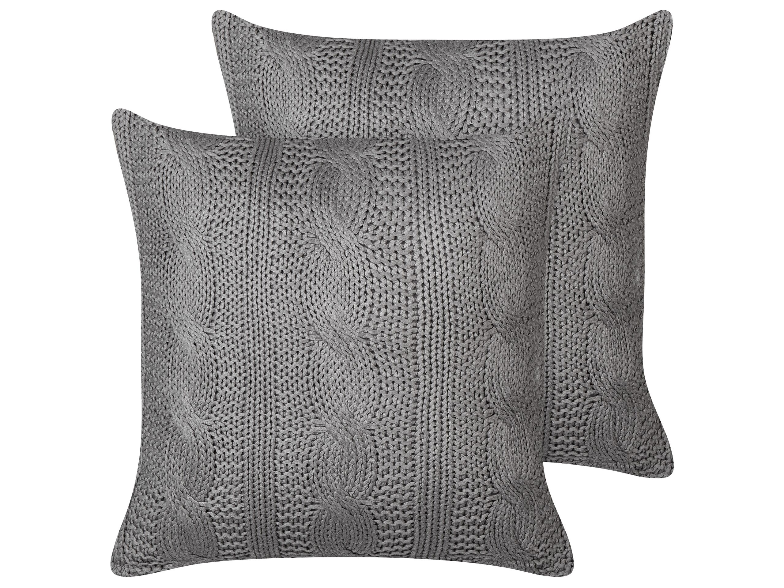 Set of 2 Cotton Cushions 45x45cm Grey