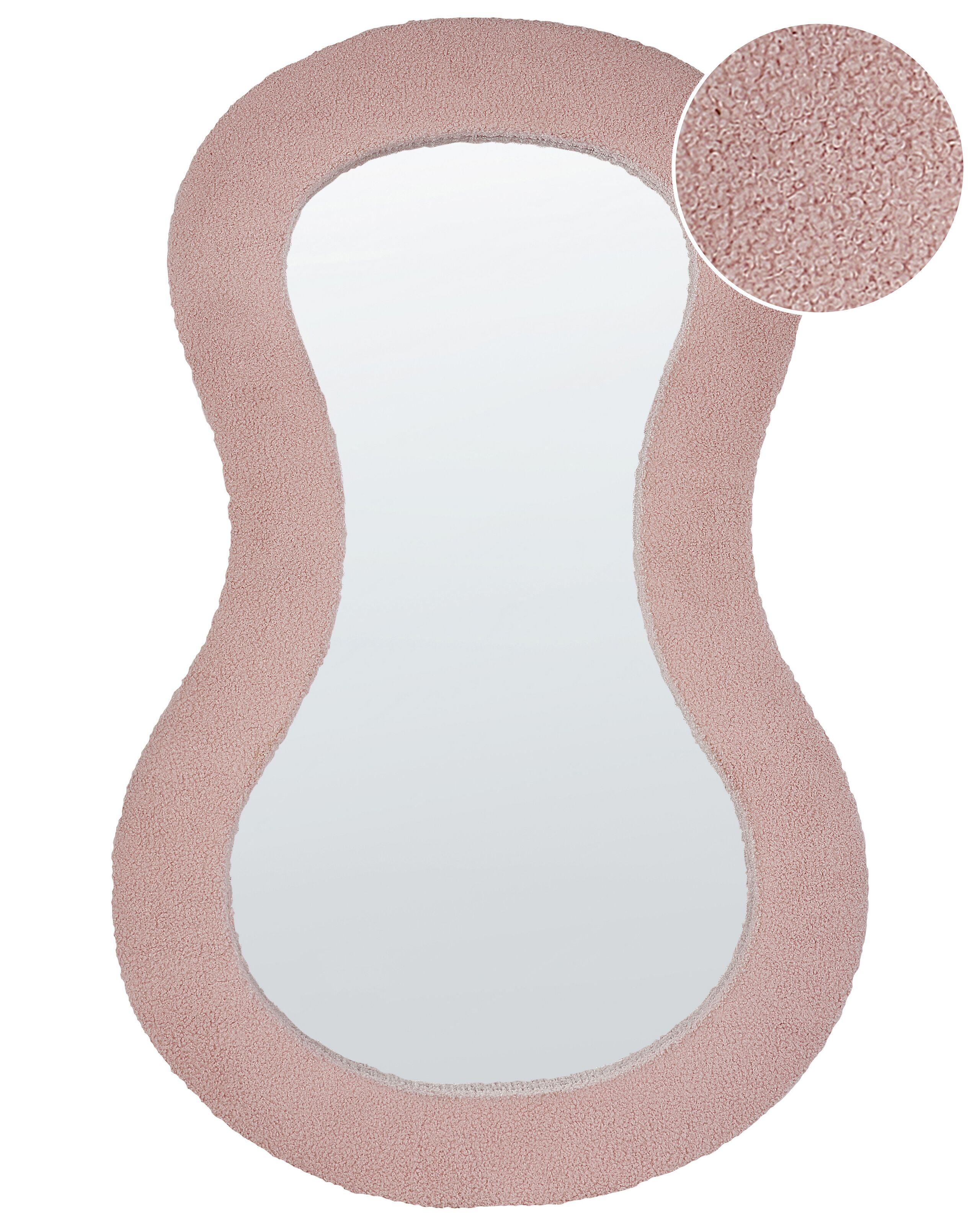 Boucle Wall Mirror 70x112cm Pink