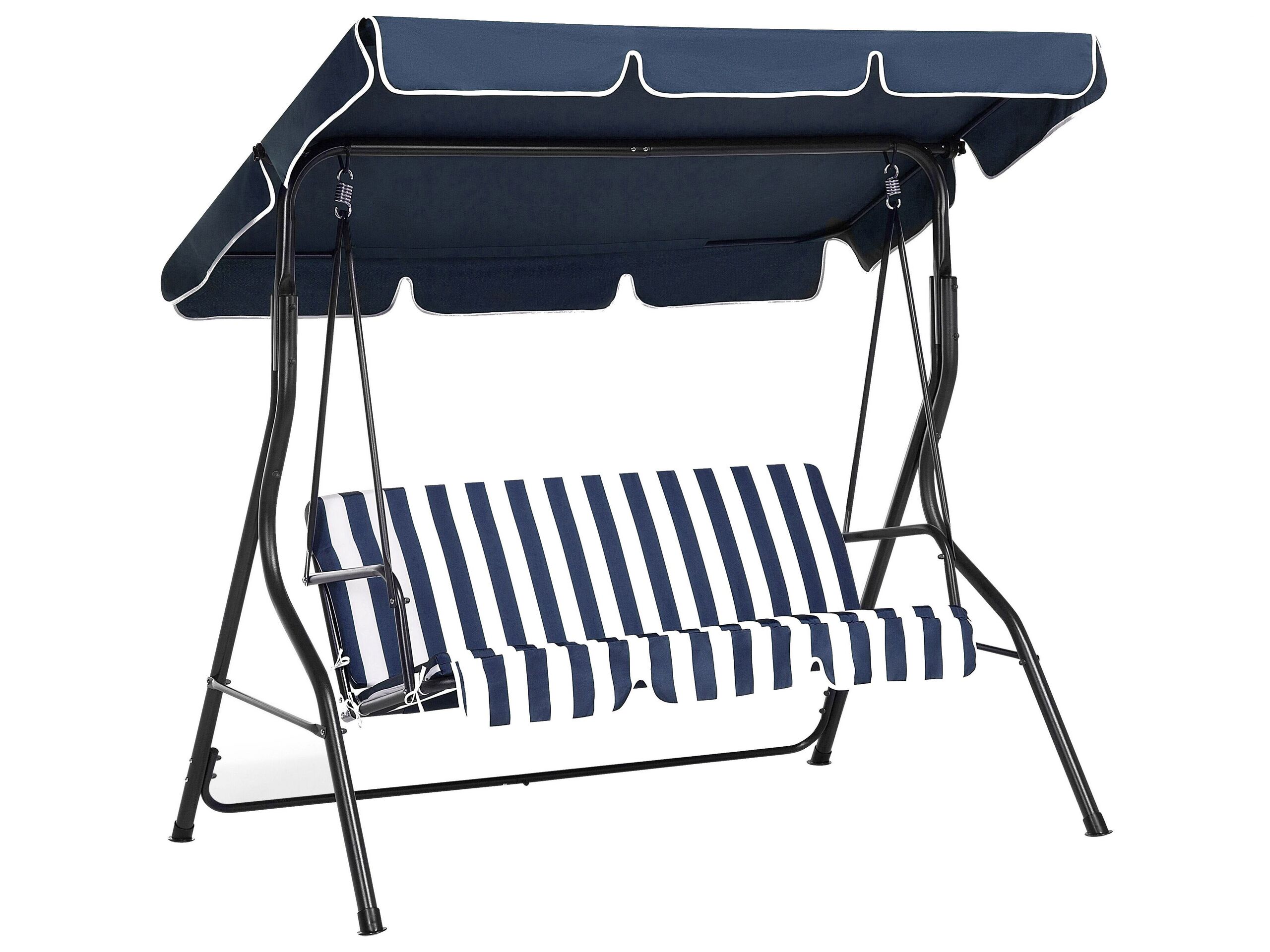 3 Seater Garden Swing Blue and White CHAPLIN