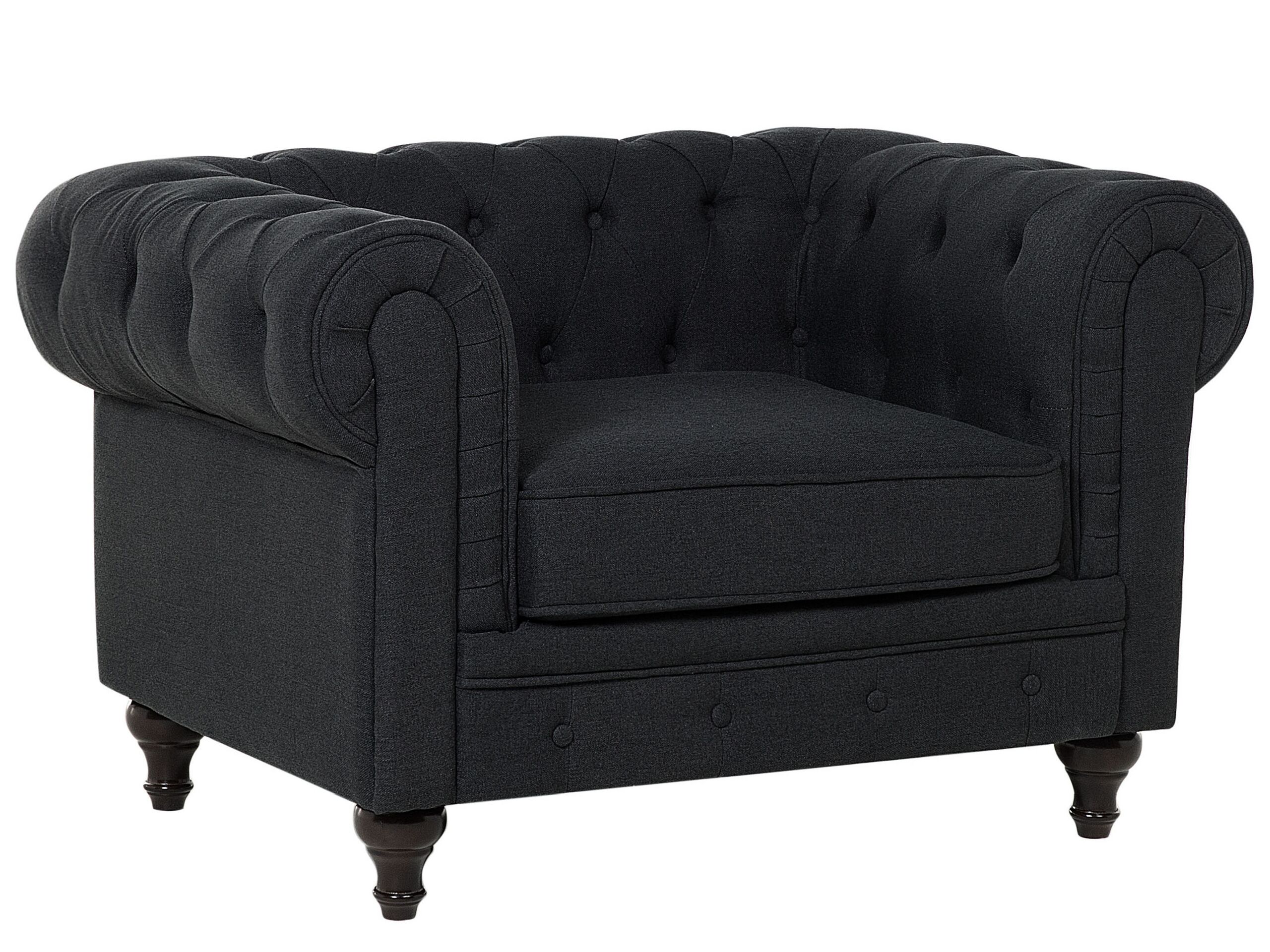Fabric Armchair Graphite Grey CHESTERFIELD
