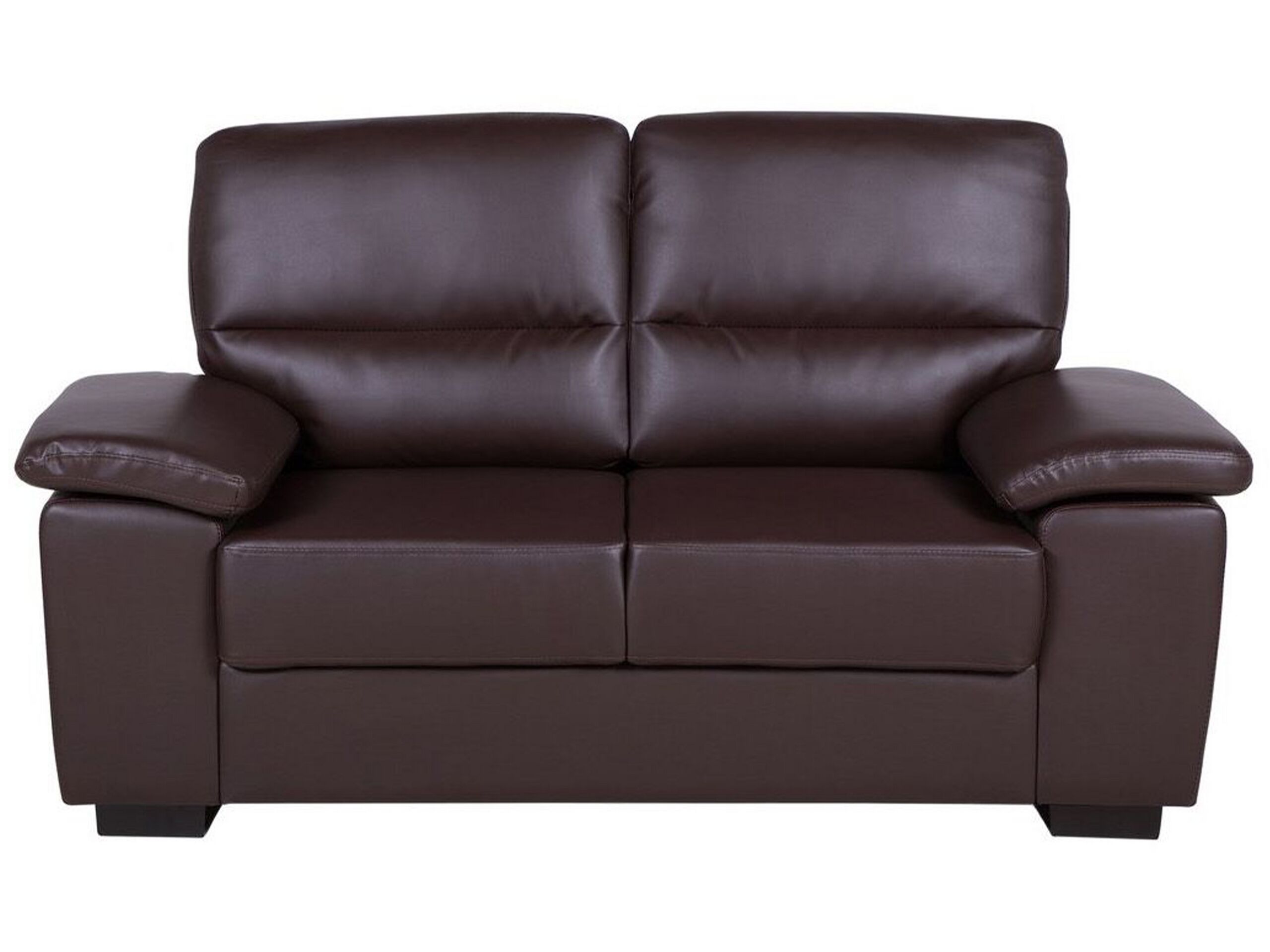 2 Seater Faux Leather Sofa Brown VOGAR