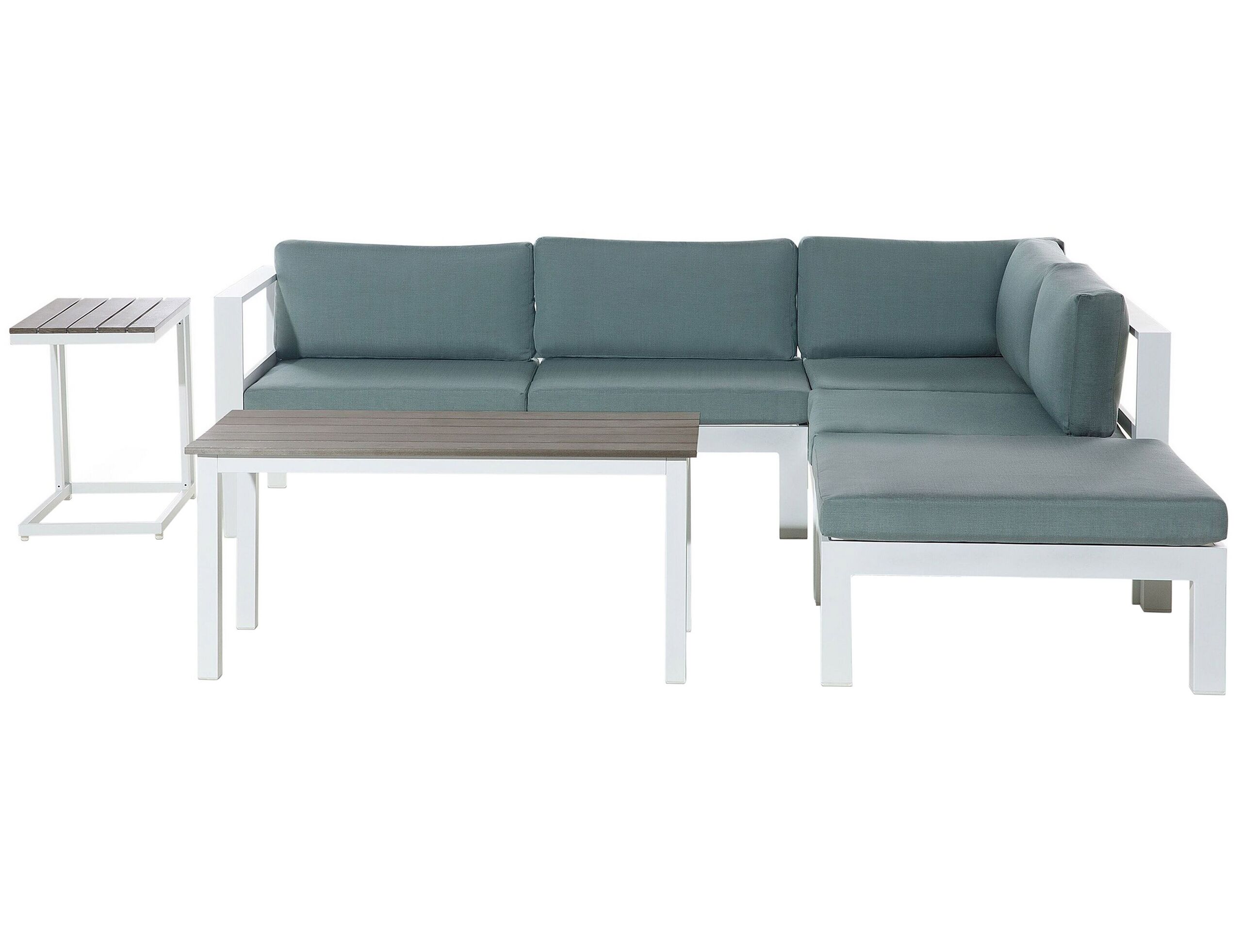 Left Hand 5 Seater Aluminium Garden Corner Sofa Set Green MESSINA