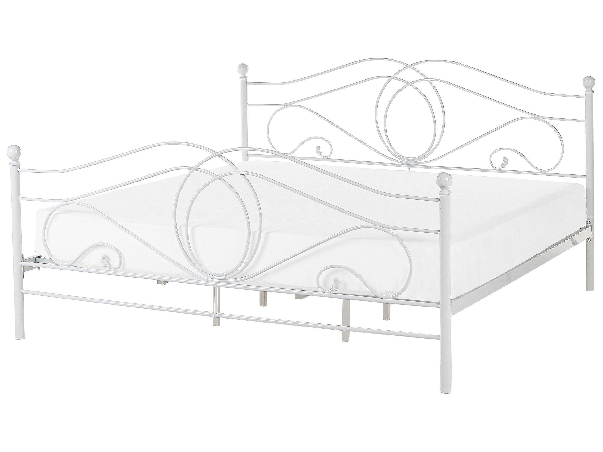 Metal EU Super King Bed White LYRA