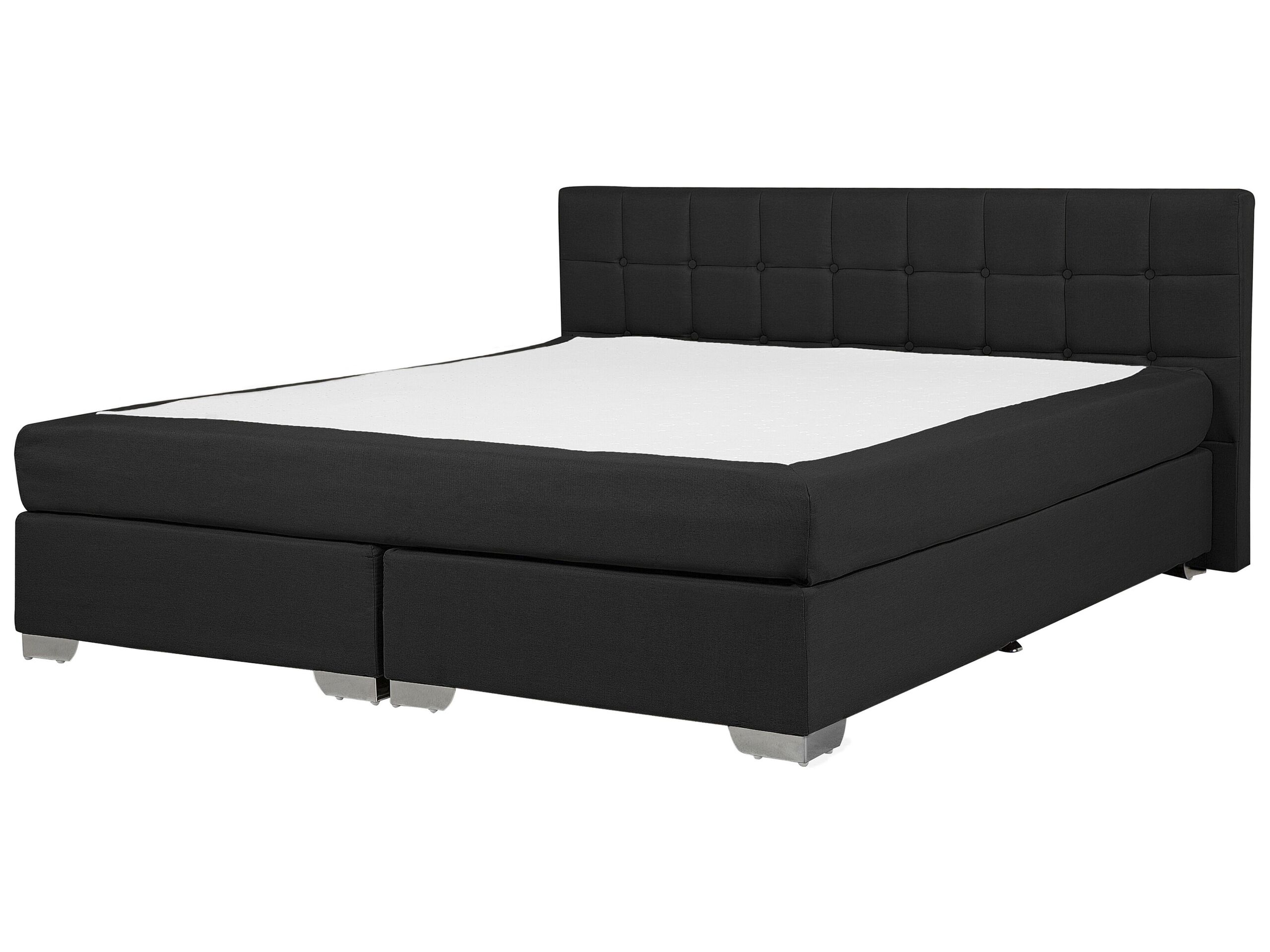 Fabric EU Super King Size Divan Bed Black ADMIRAL
