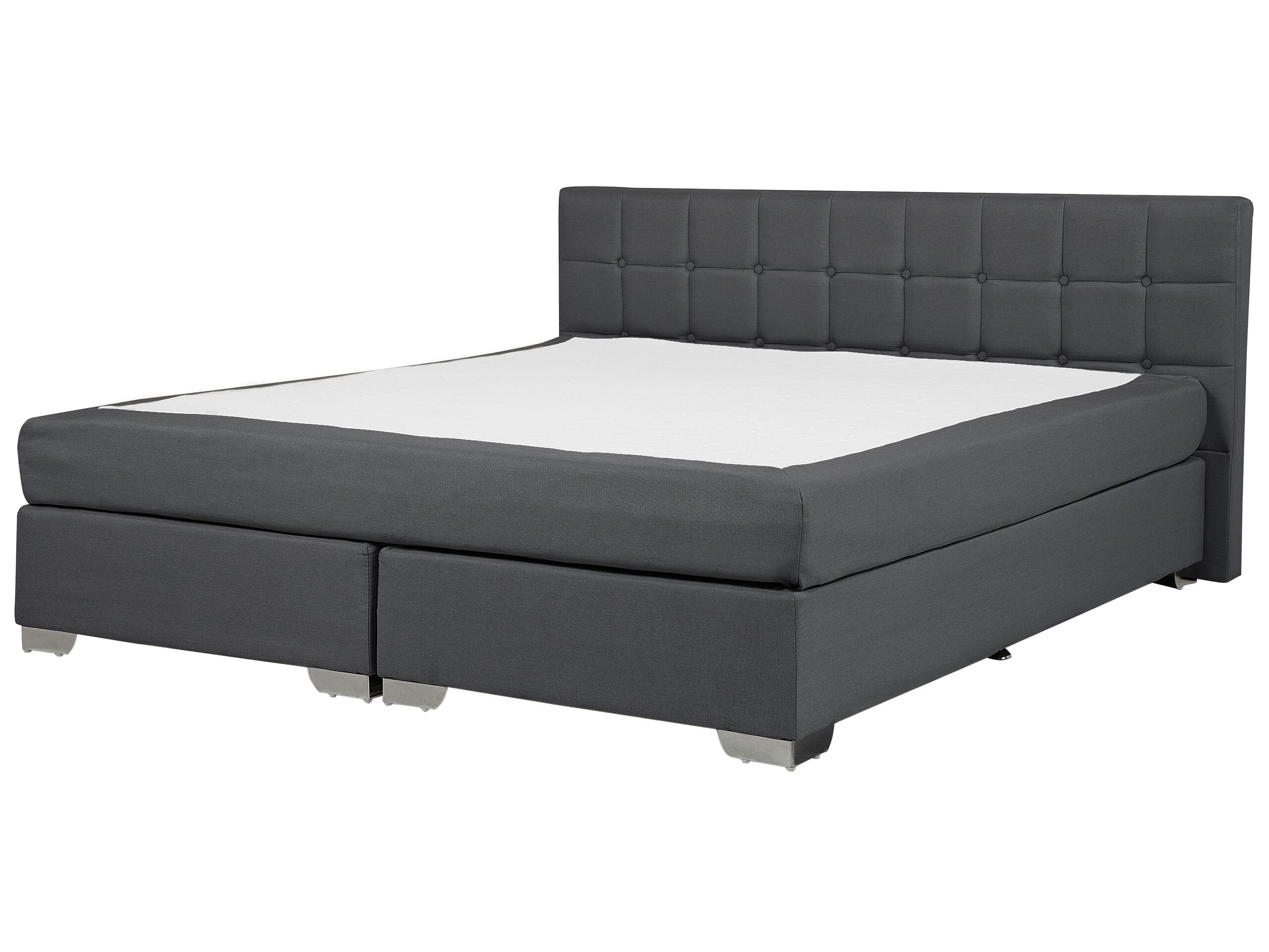 Fabric EU Super King Size Divan Bed Dark Grey ADMIRAL