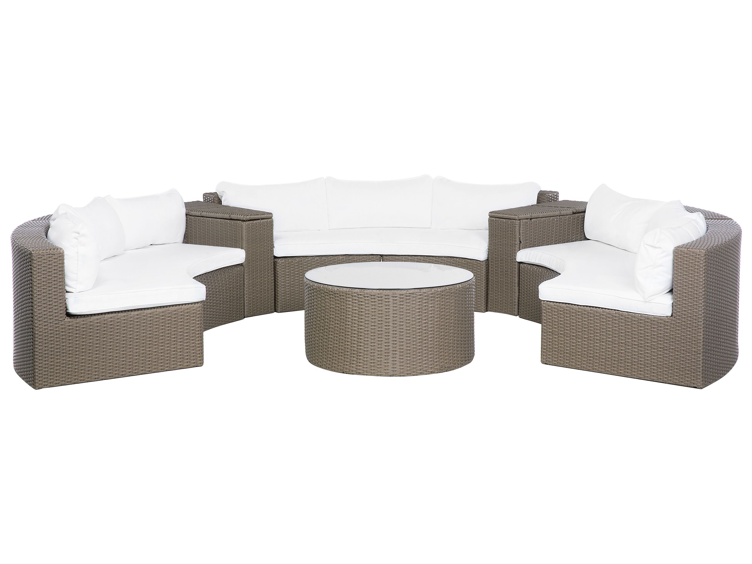 9 Seater PE Rattan Garden Lounge Set Brown SEVERO