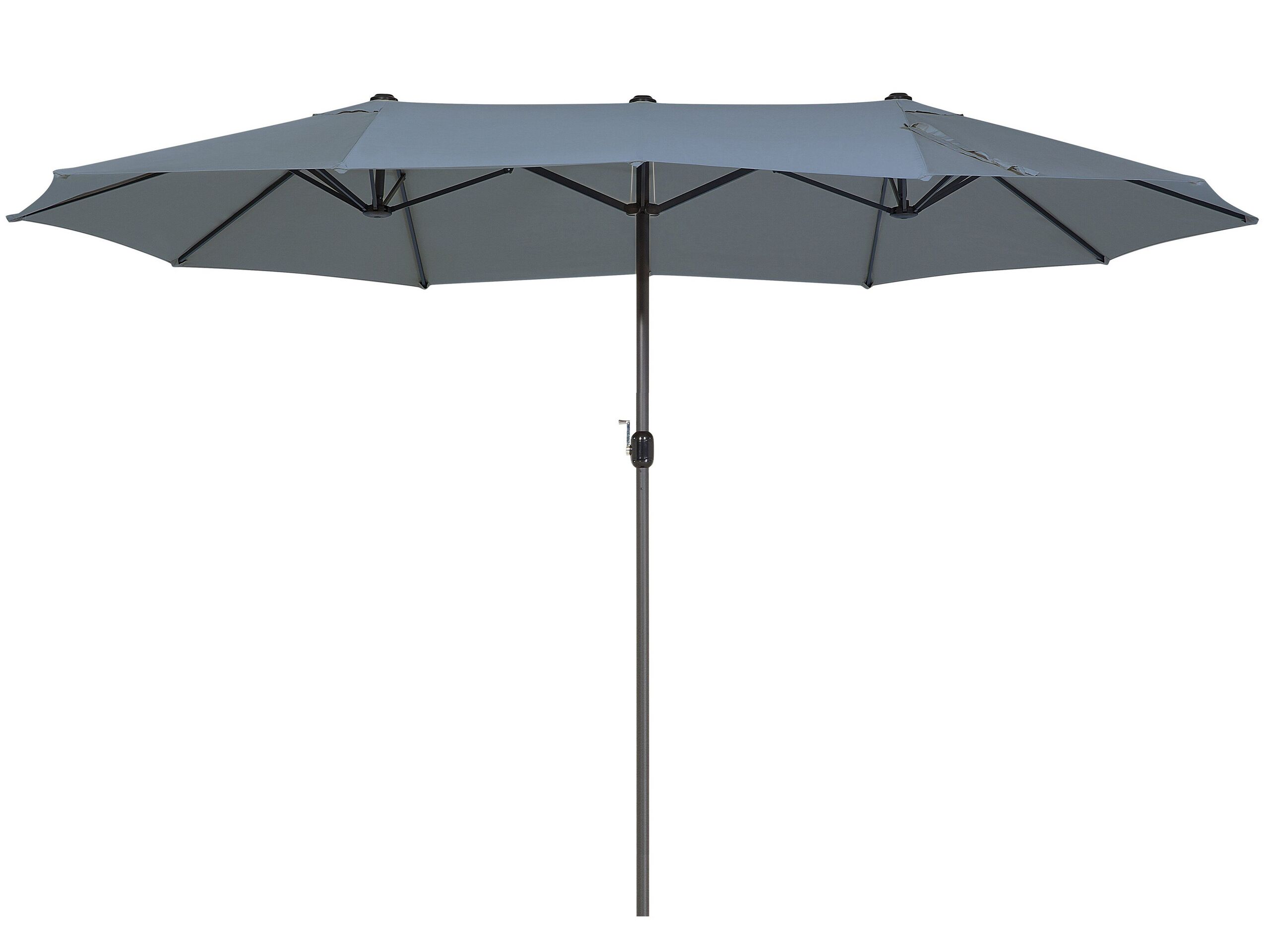 Double Canopy Garden Parasol 2.7 x 4.6 m Dark Grey SIBILLA