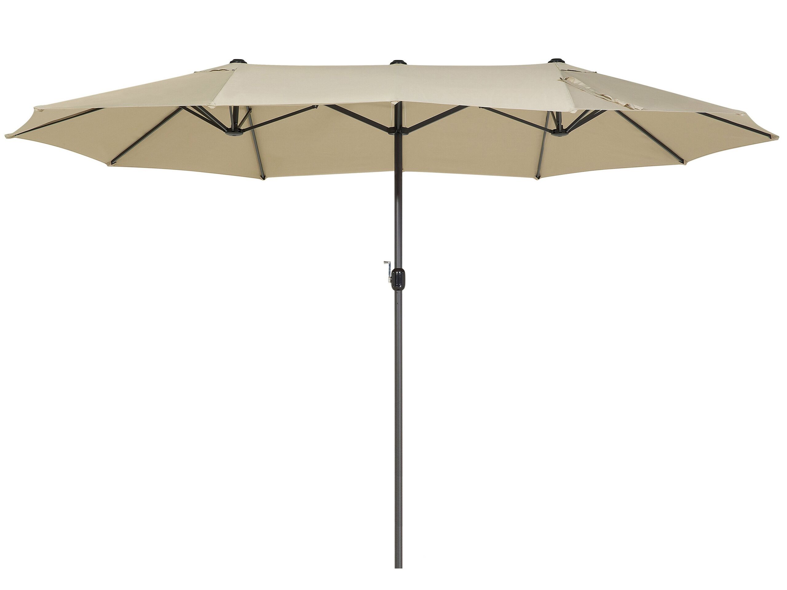 Double Canopy Garden Parasol 2.7 x 4.6 m Beige SIBILLA