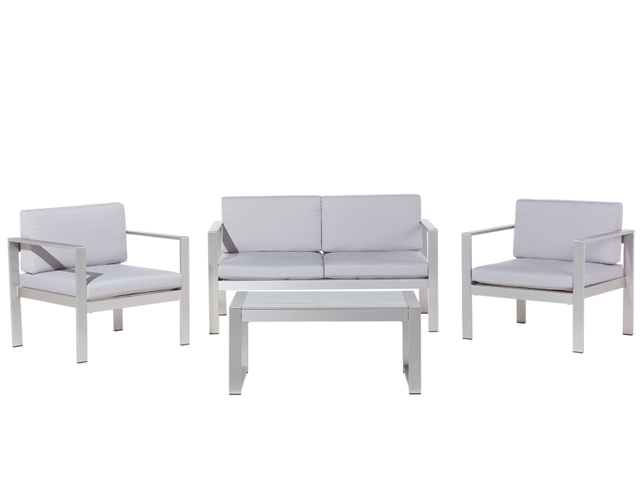 4 Seater Aluminium Garden Sofa Set Grey SALERNO