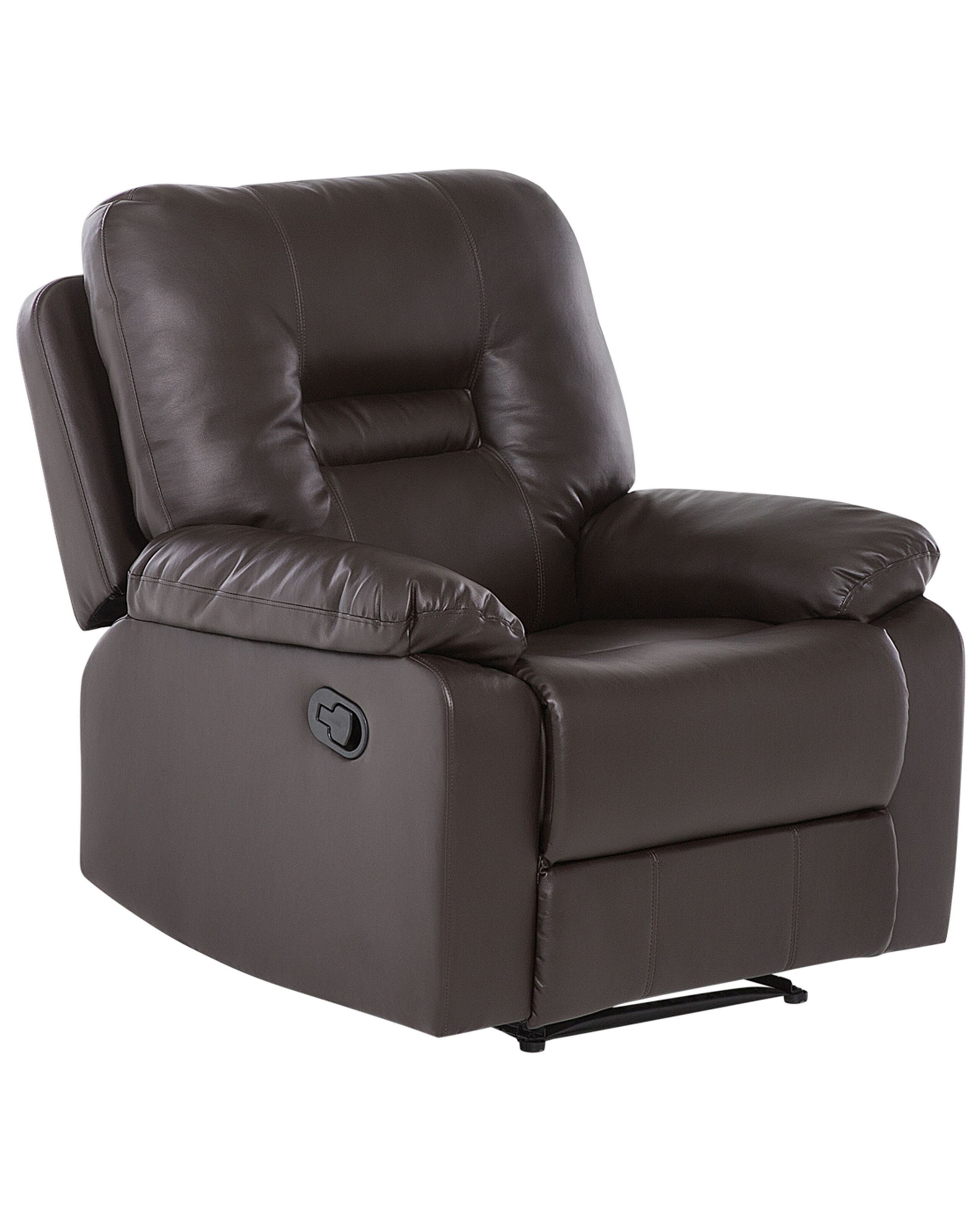Faux Leather Manual Recliner Chair Brown BERGEN