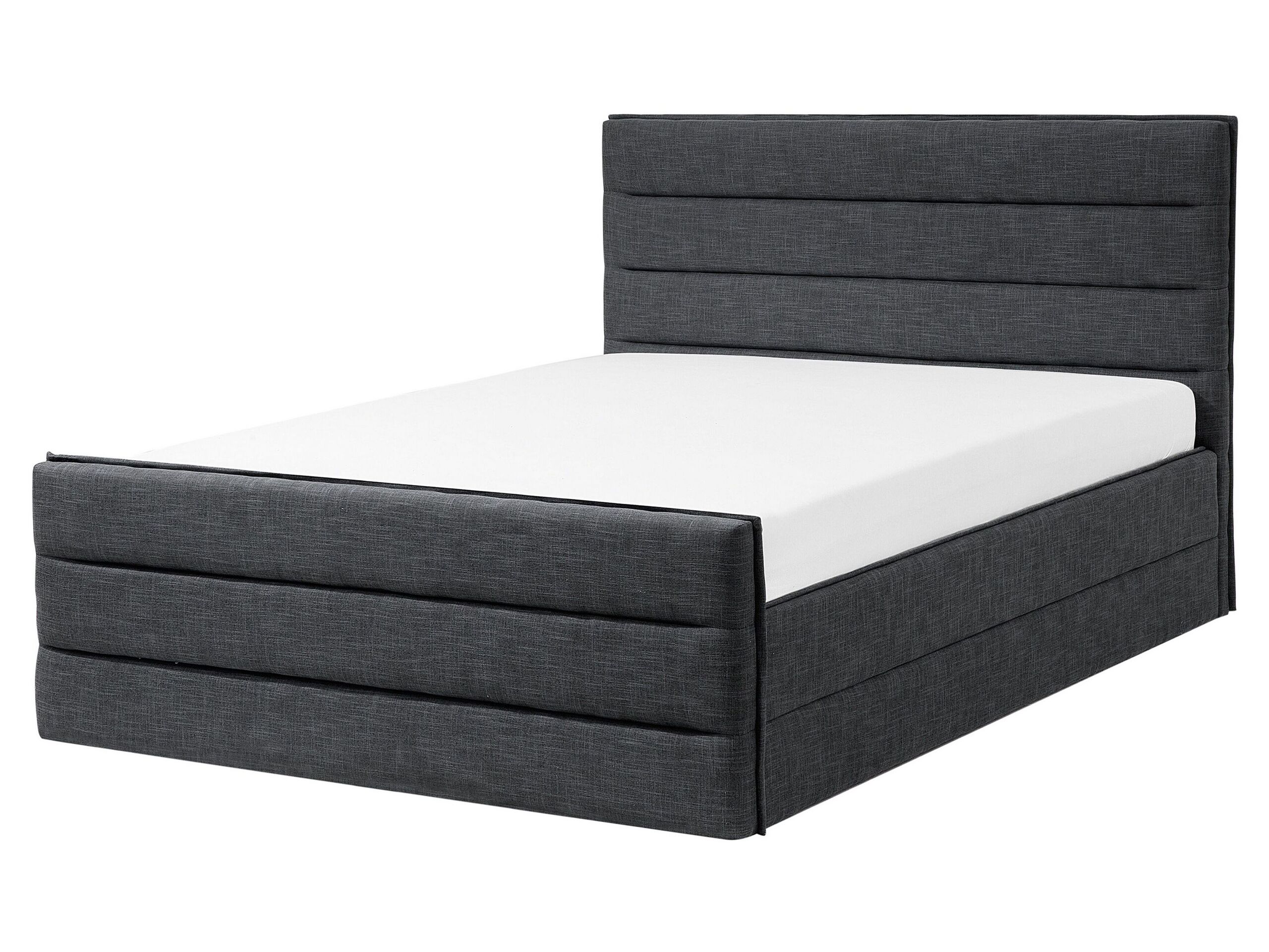 Fabric EU King Size Bed Grey VALBONNE