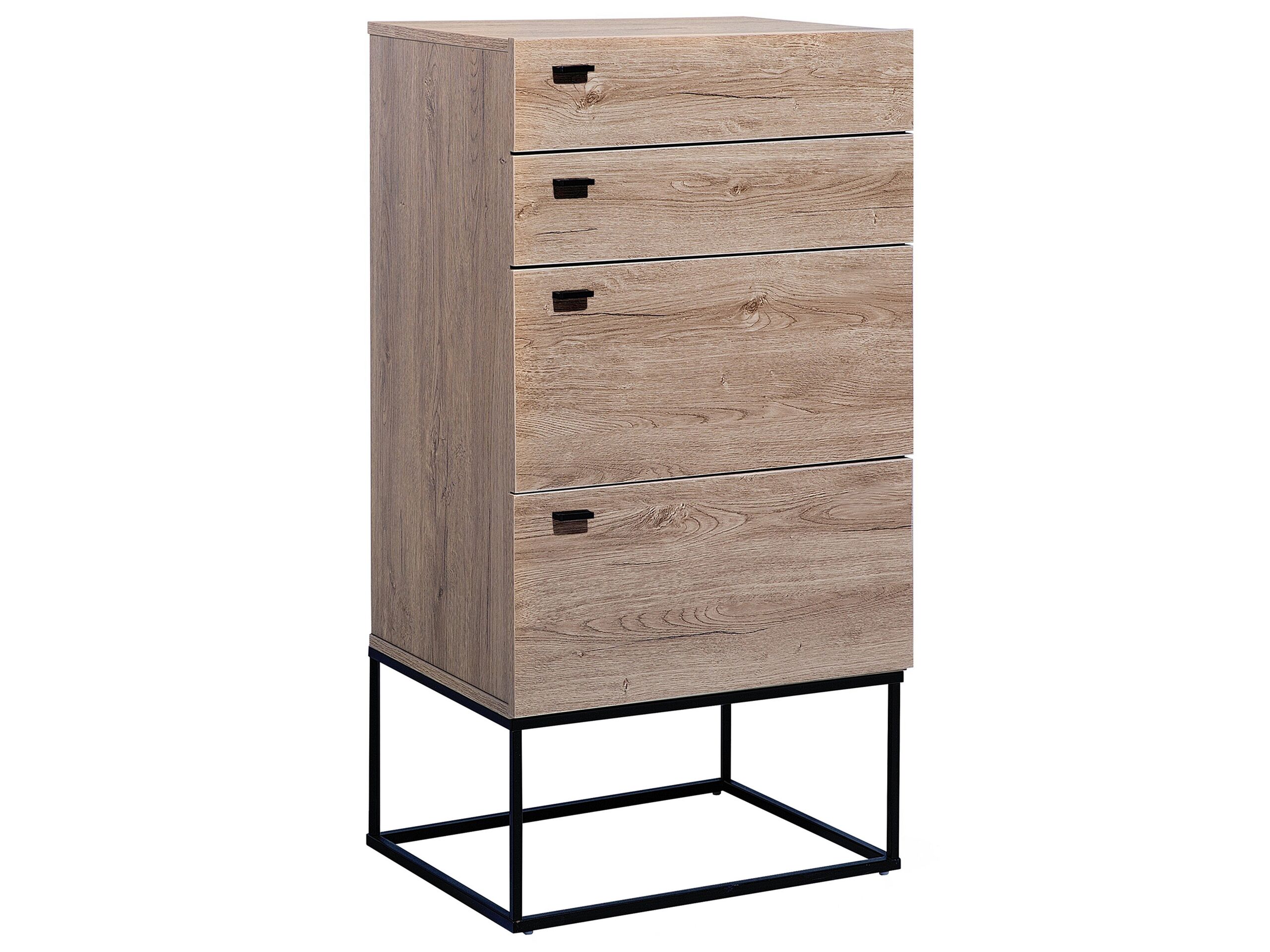 CONTEMPORARY Oak Finish Chest of Drawers - Tallboy, Medium-sized, 4 Drawers