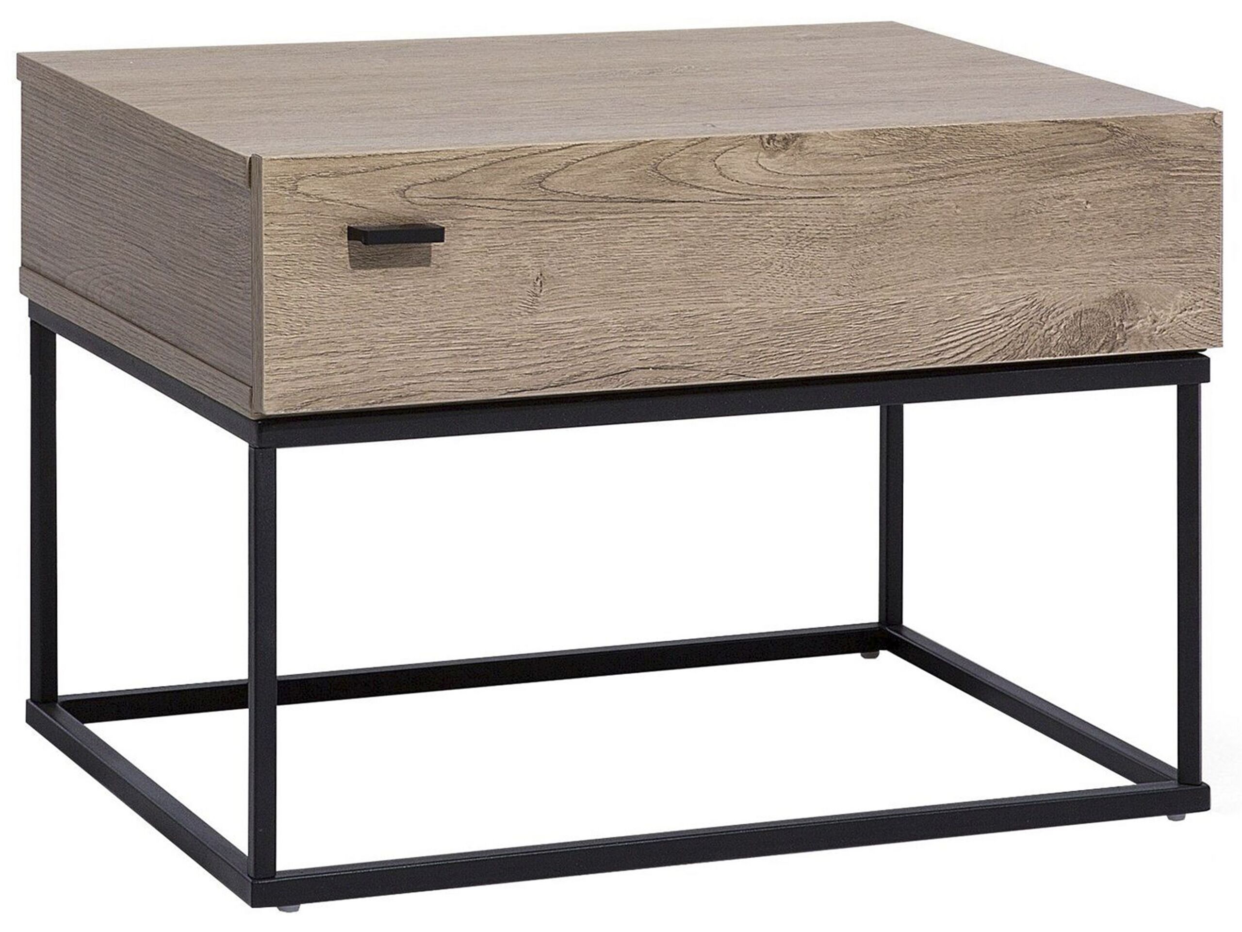 Bedside Table - DUDLEY Nightstand Dark Wood 55cm
