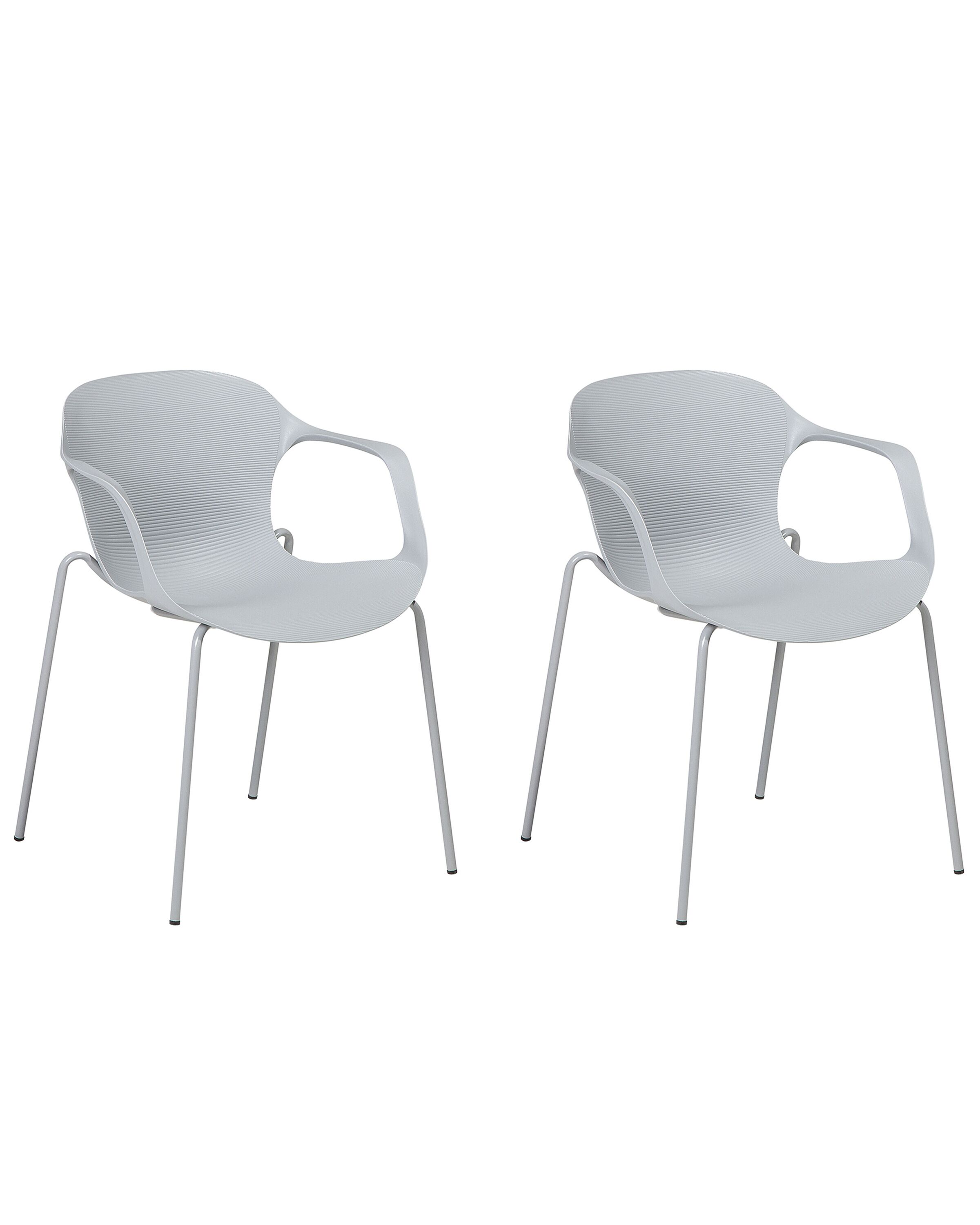 Set of 2 Dining Chairs Grey ELBERT