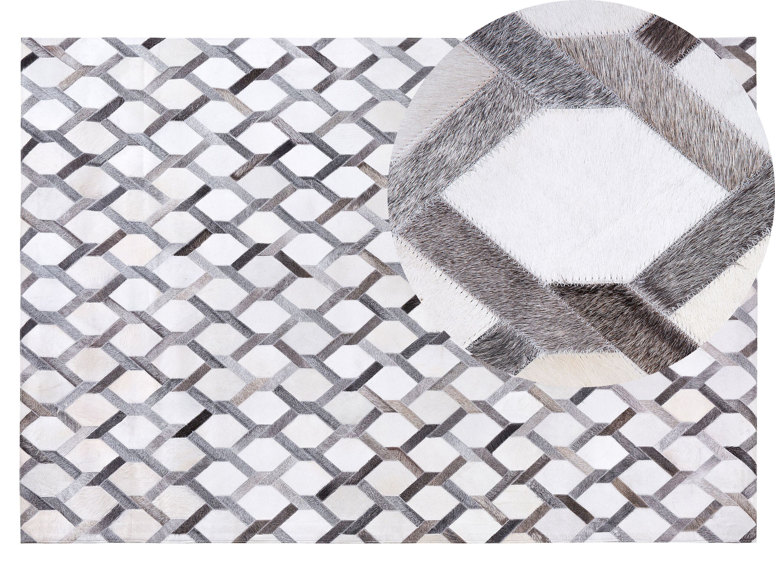 Cowhide Area Rug 140x200cm Grey