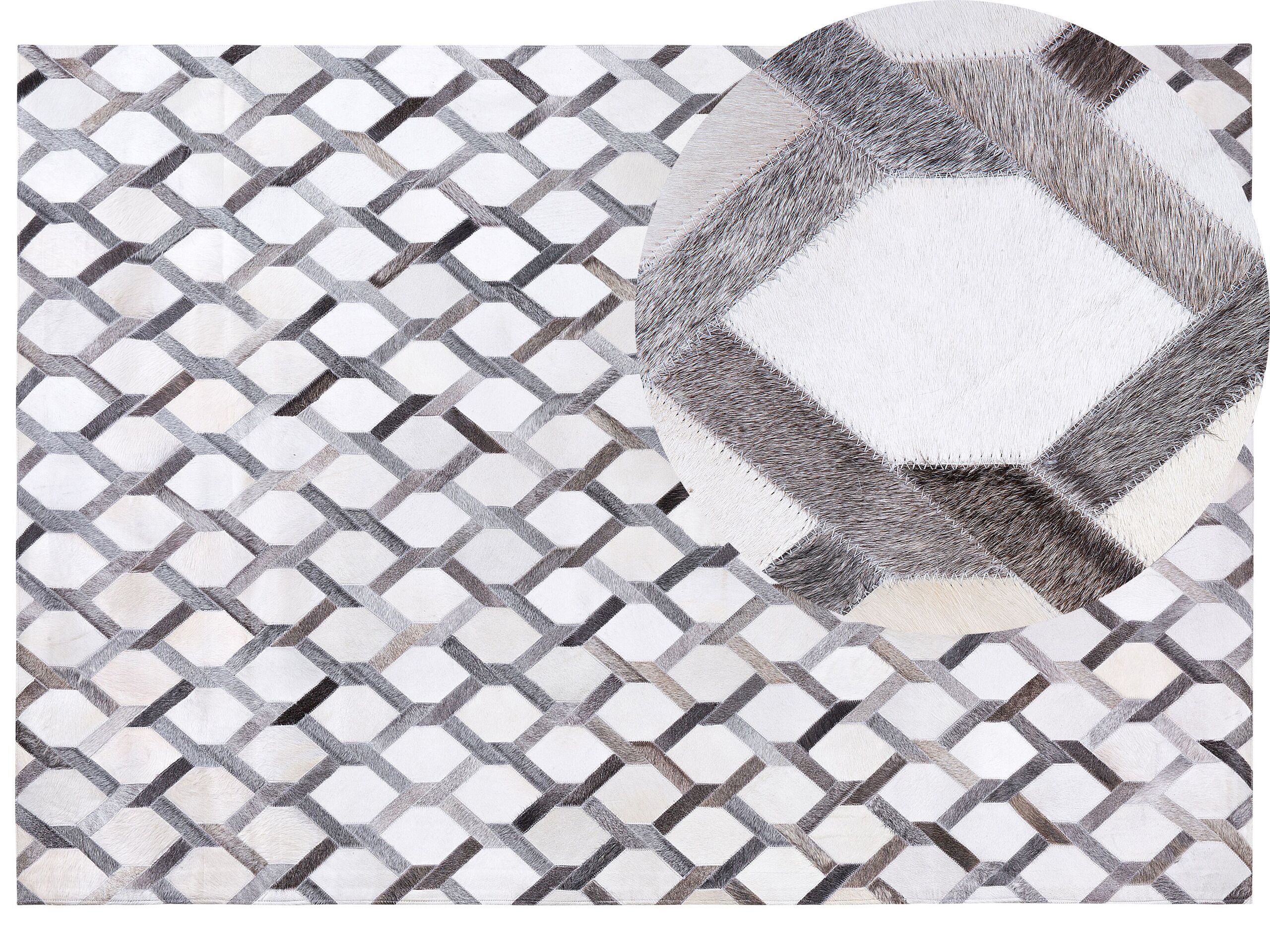 Cowhide Area Rug 160x230cm Grey
