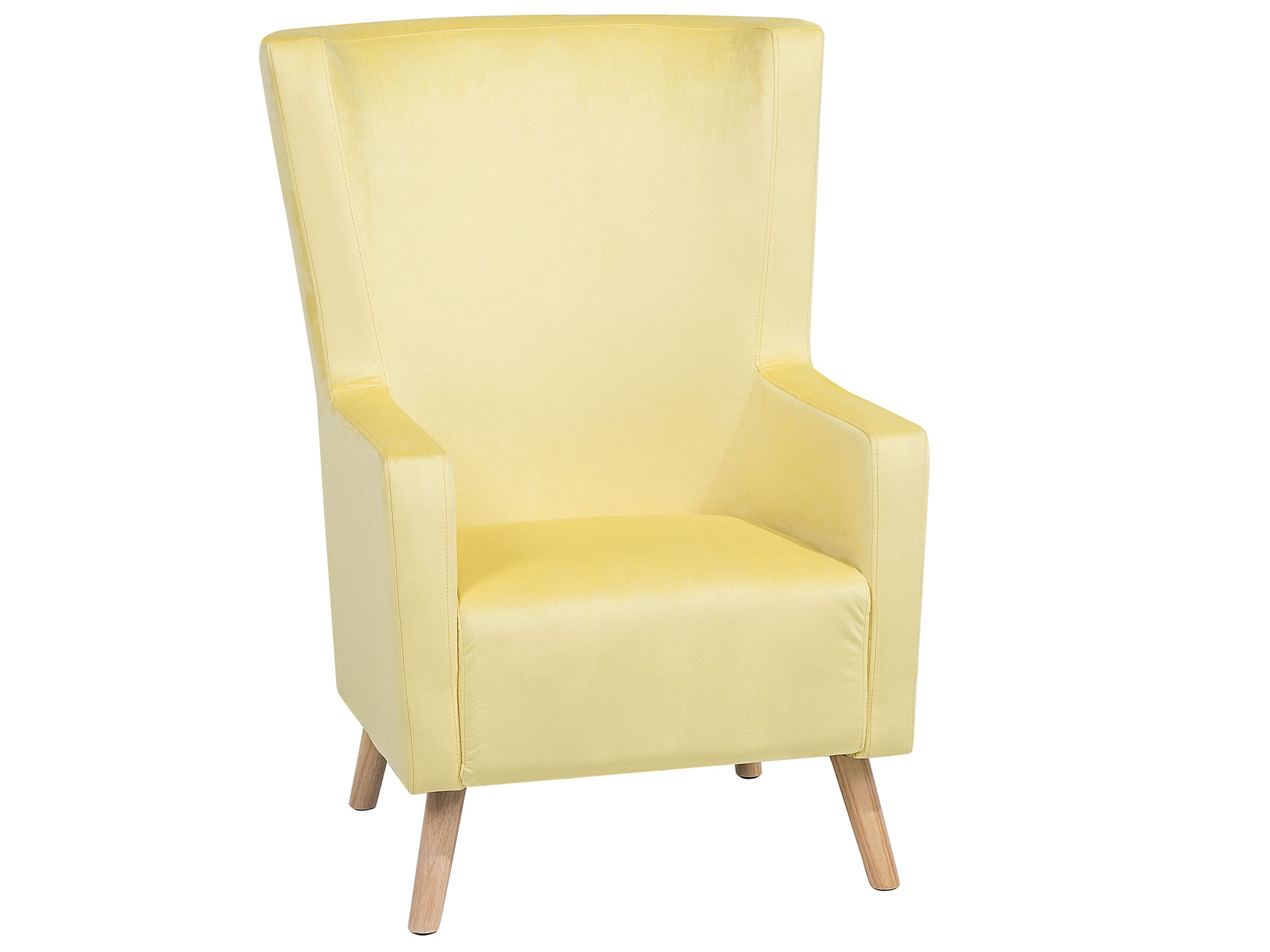 Velvet Wingback Chair Yellow ONEIDA