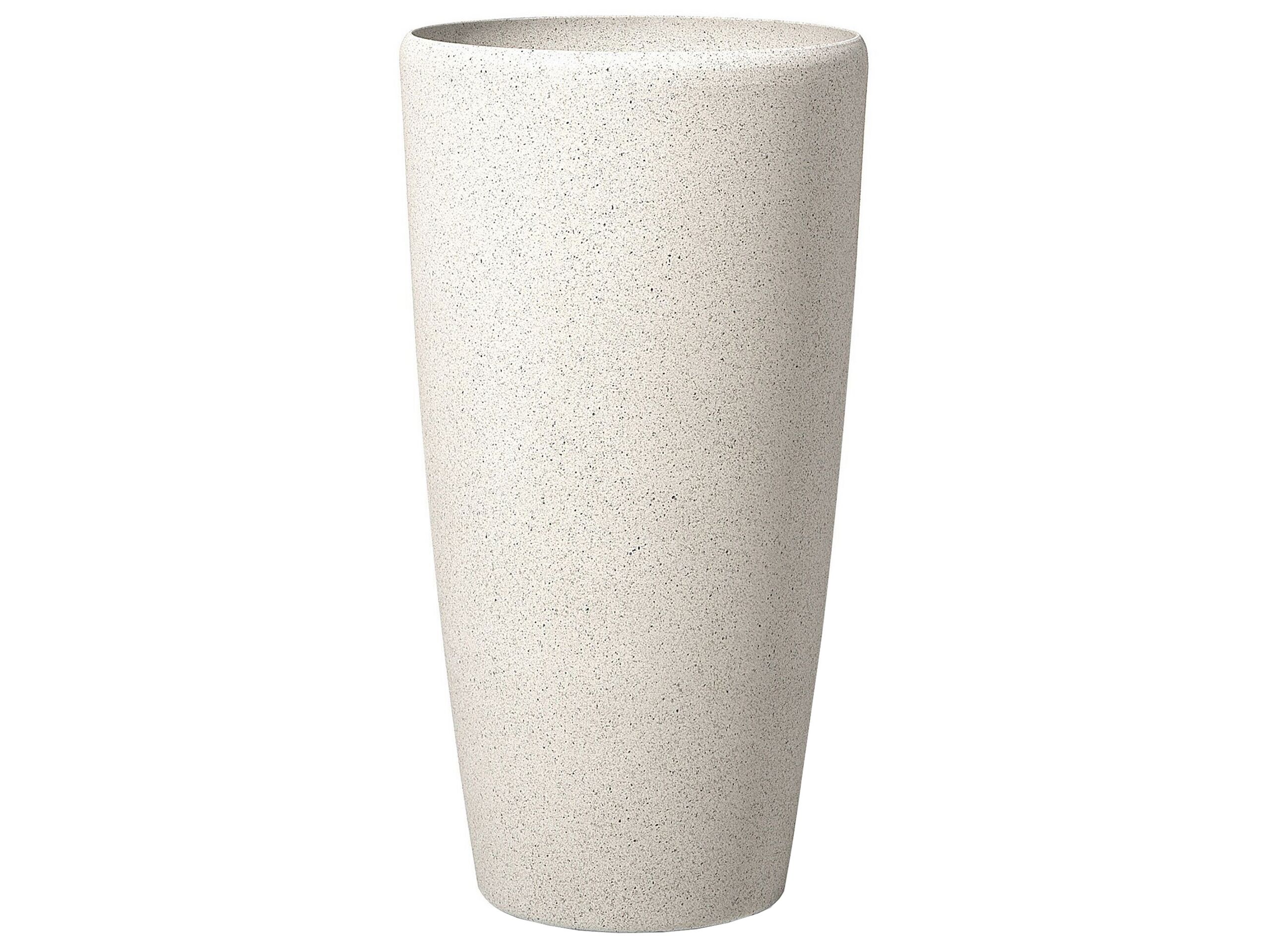 Plant Pot Stone 39 x 39 x 75 cm Beige ABDERA