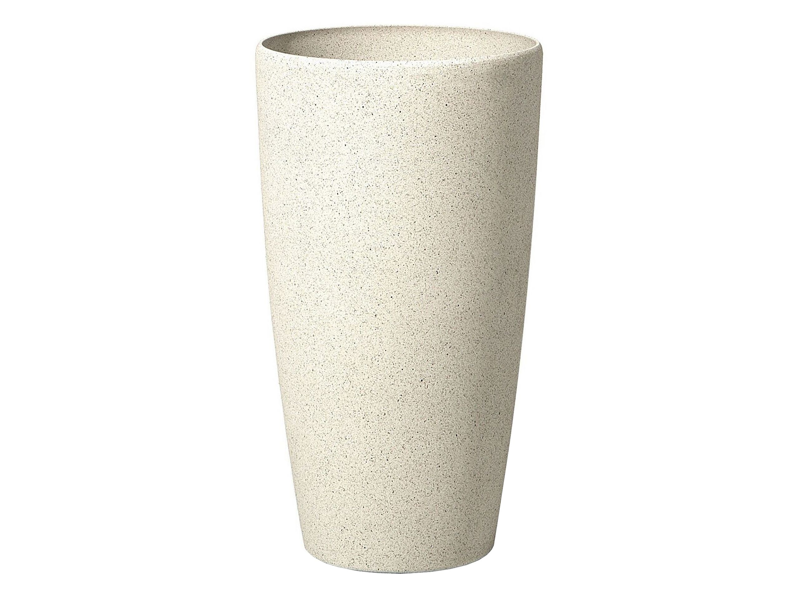 Plant Pot Stone Beige 31 x 31 x 58 cm ABDERA