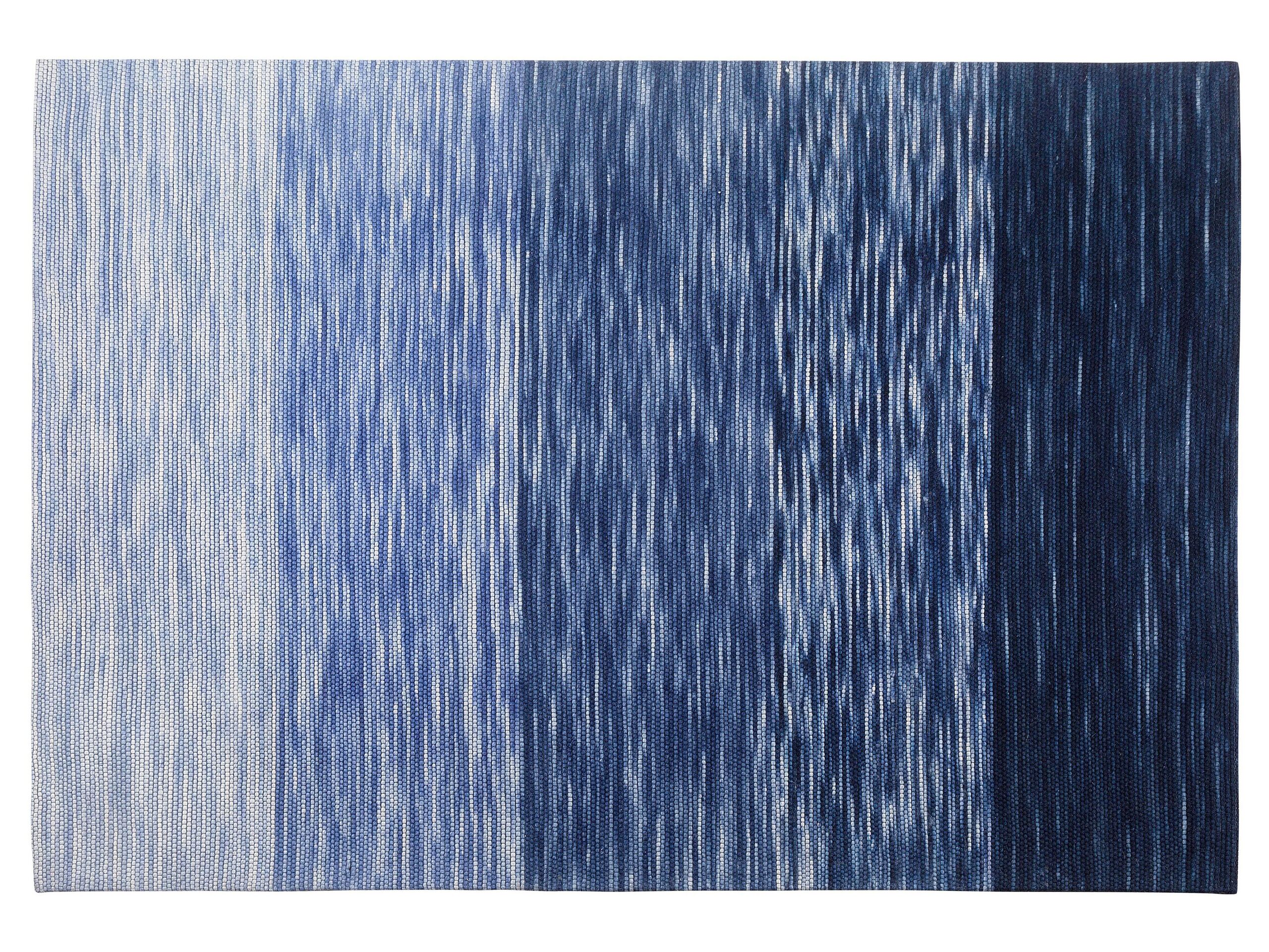 Wool Area Rug 140x200cm Blue