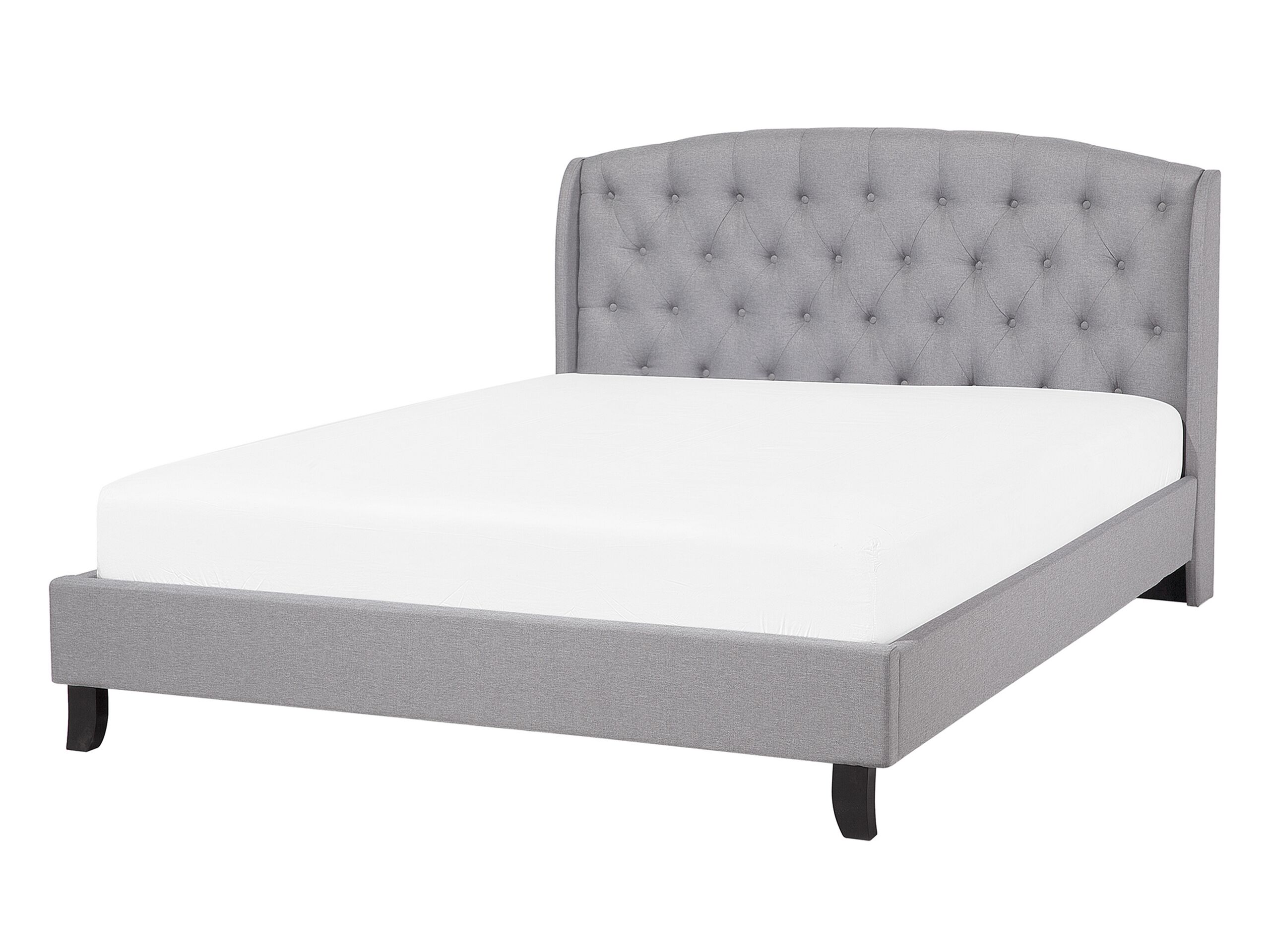 Fabric EU Double Size Bed Grey BORDEAUX
