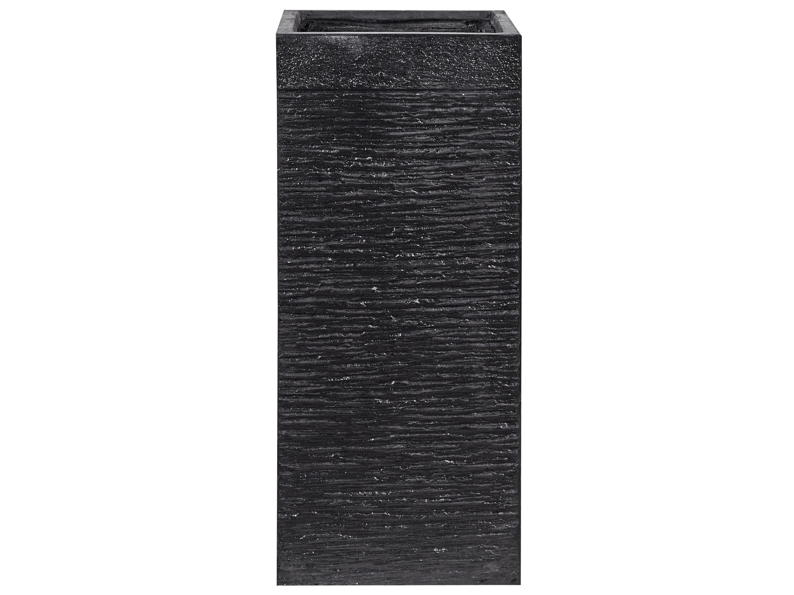 Plant Pot Fibre Clay Black 26 x 26 x 60 cm DION