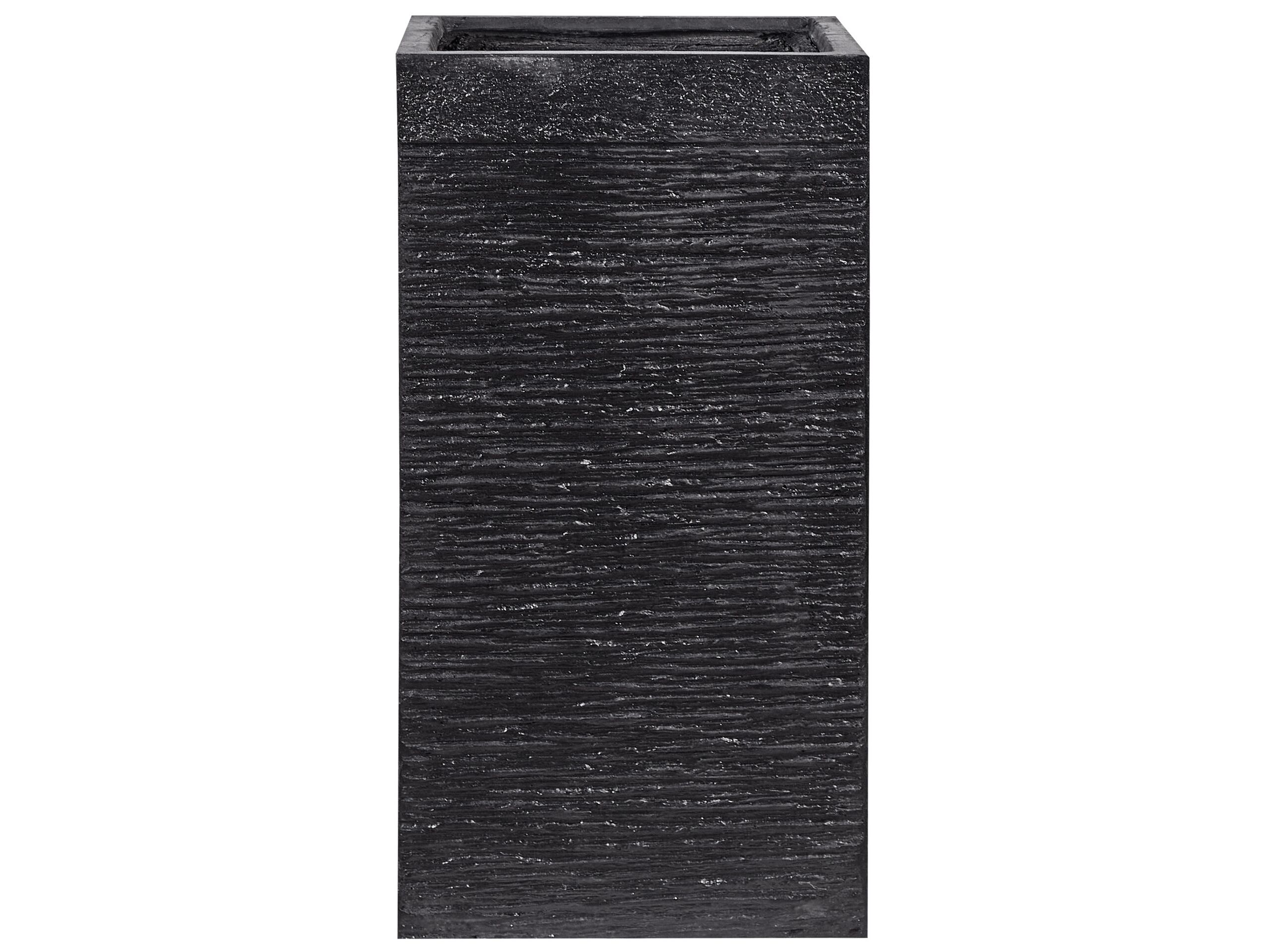 Plant Pot Fibre Clay Black 40 x 40 x 77 cm DION