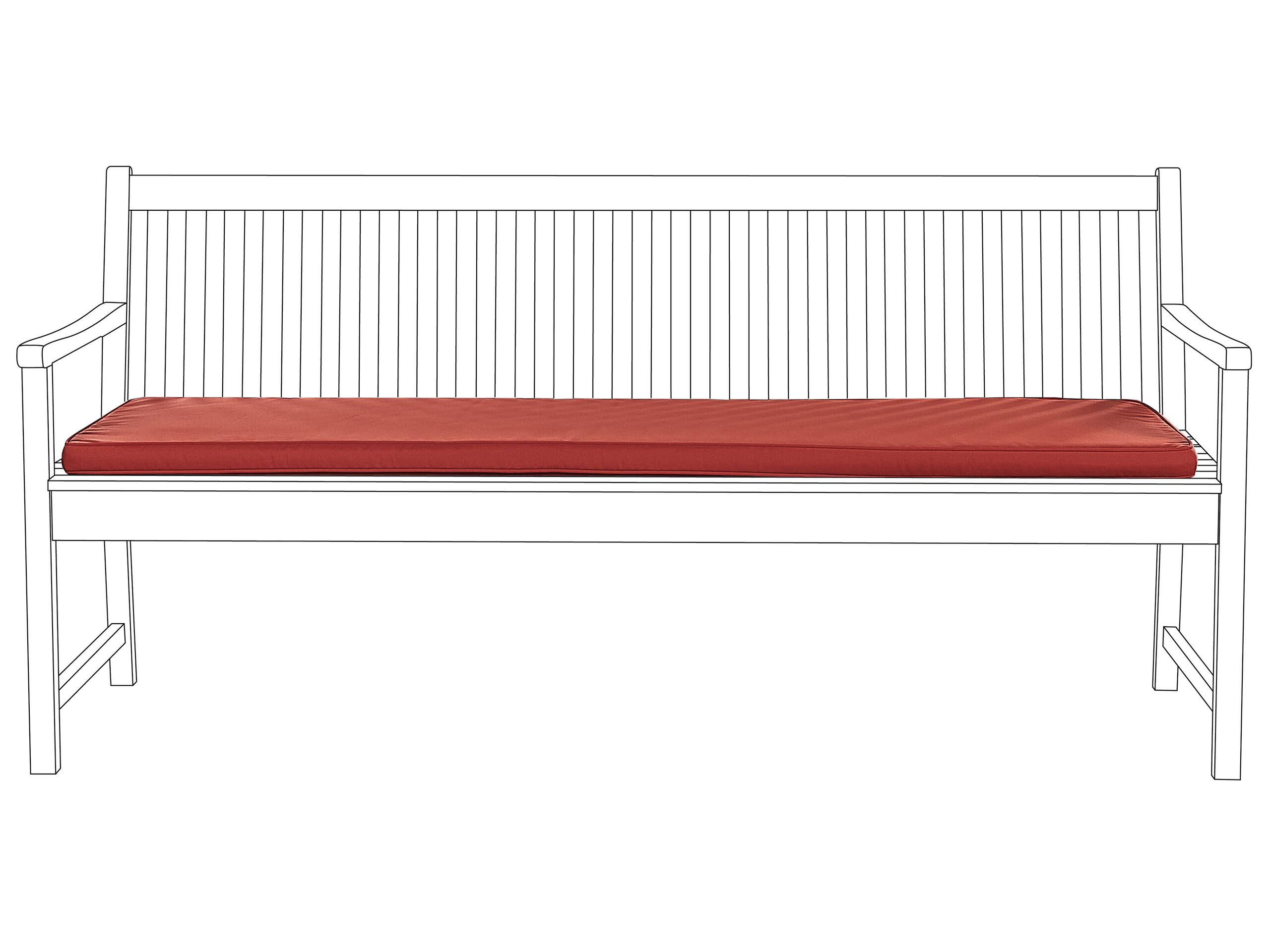 Bench Seat Pad Cushion 169 x 50 cm Red VIVARA