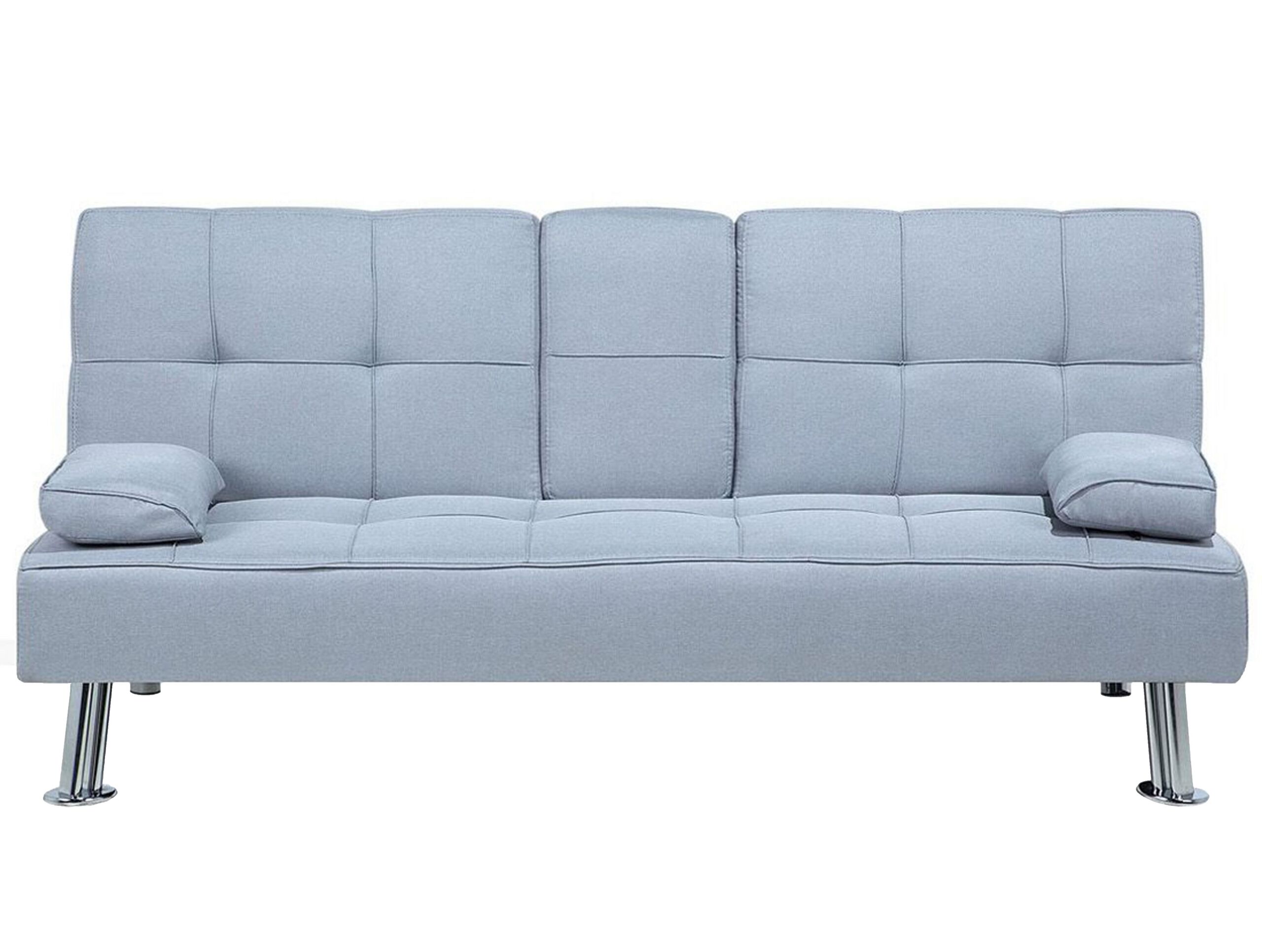 Fabric Sofa Bed Light Grey ROXEN