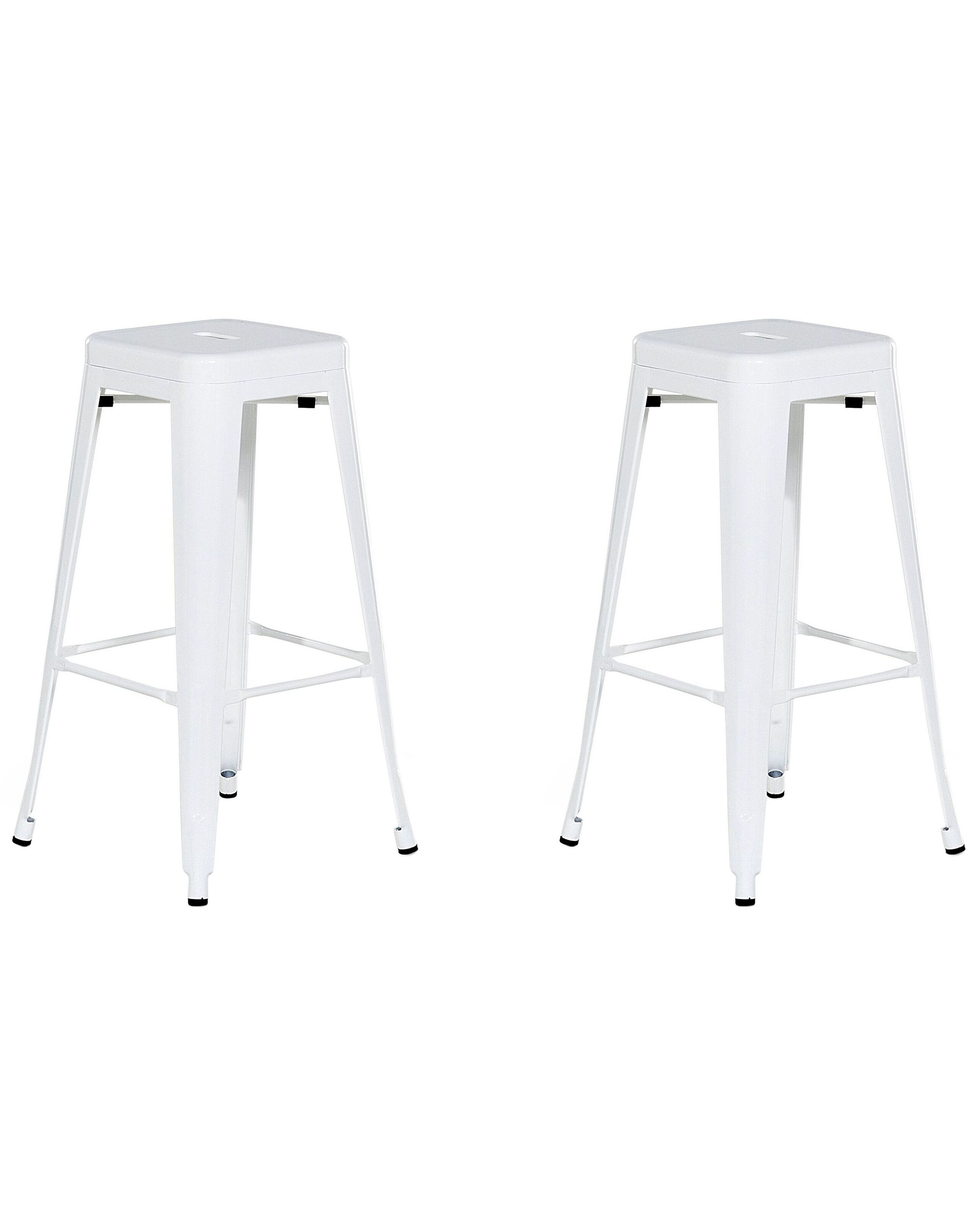 Set of 2 Bar Stools 76 cm White CABRILLO