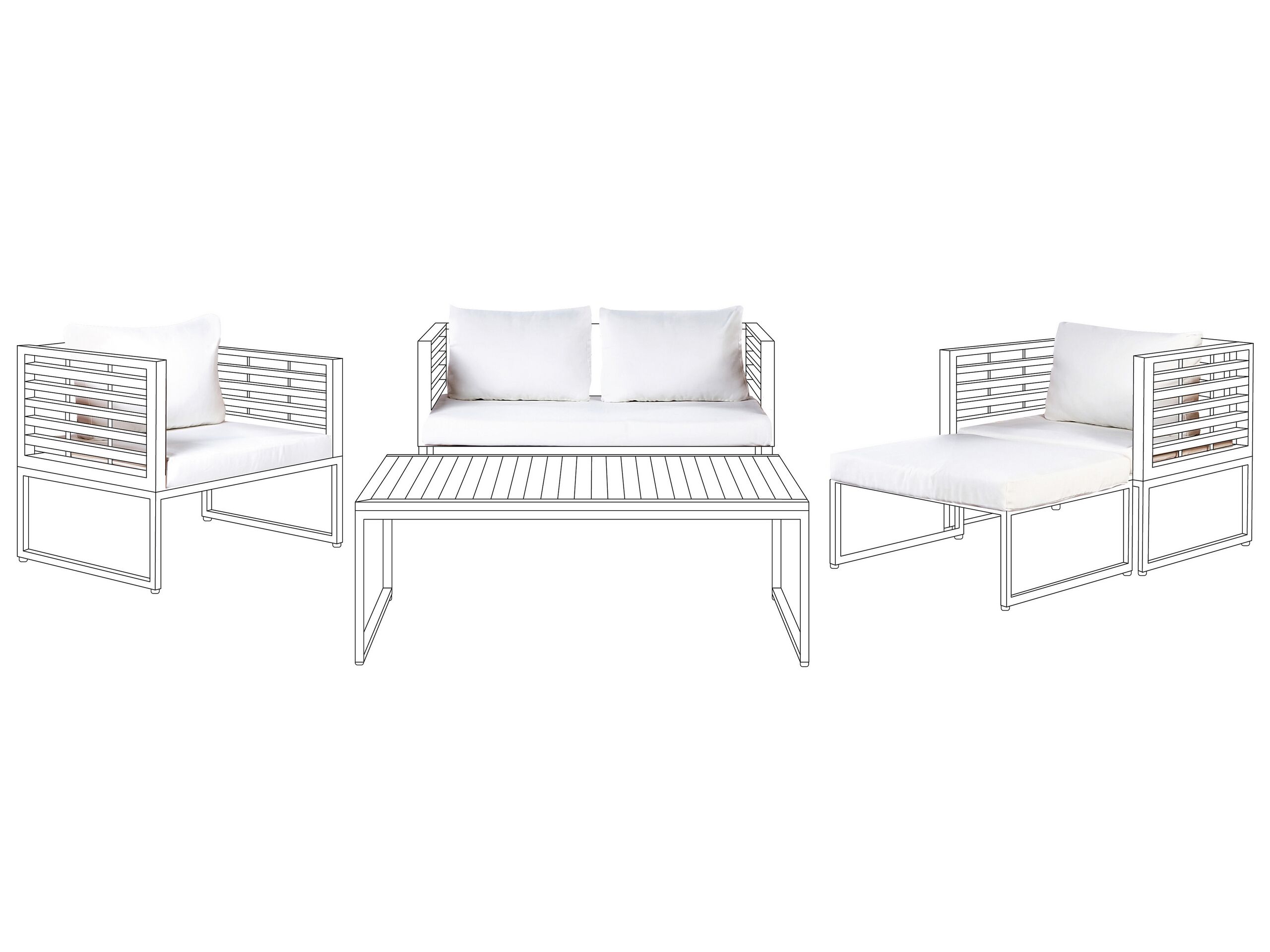 Outdoor Cushion Cover Set White BERMUDA