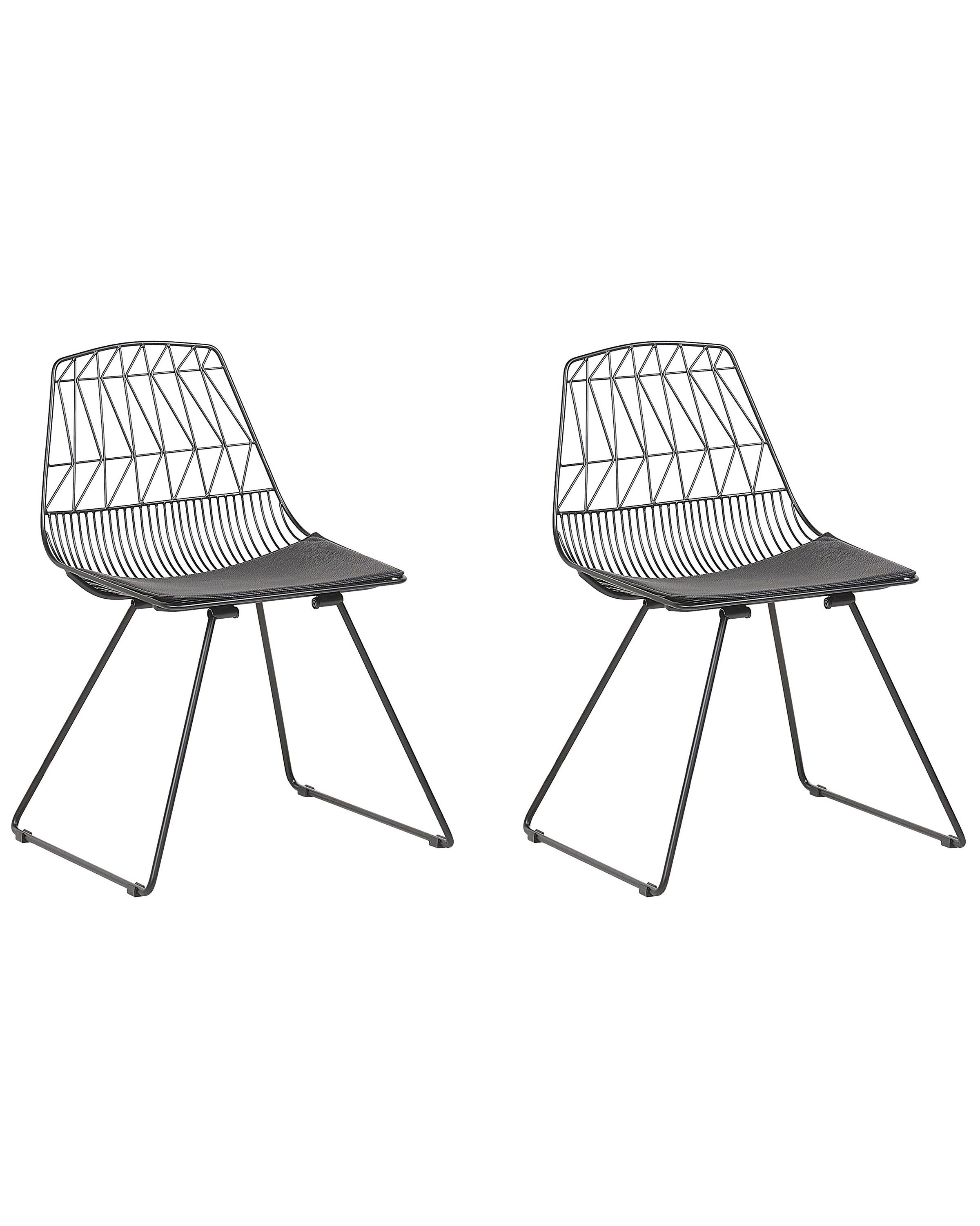 Set of 2 Metal Accent Chairs Black HARLAN