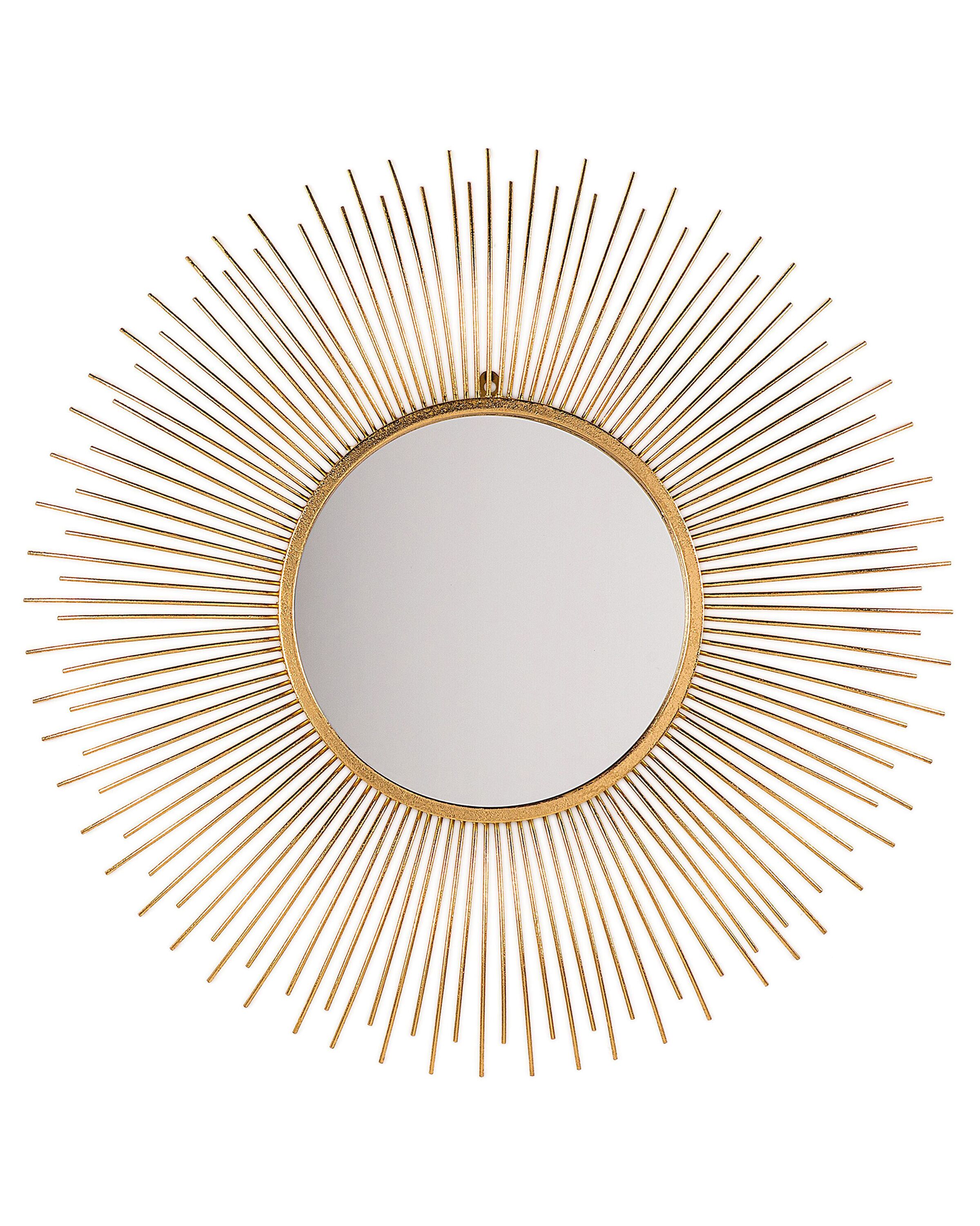 Metal Sunburst Wall Mirror 80cm Gold