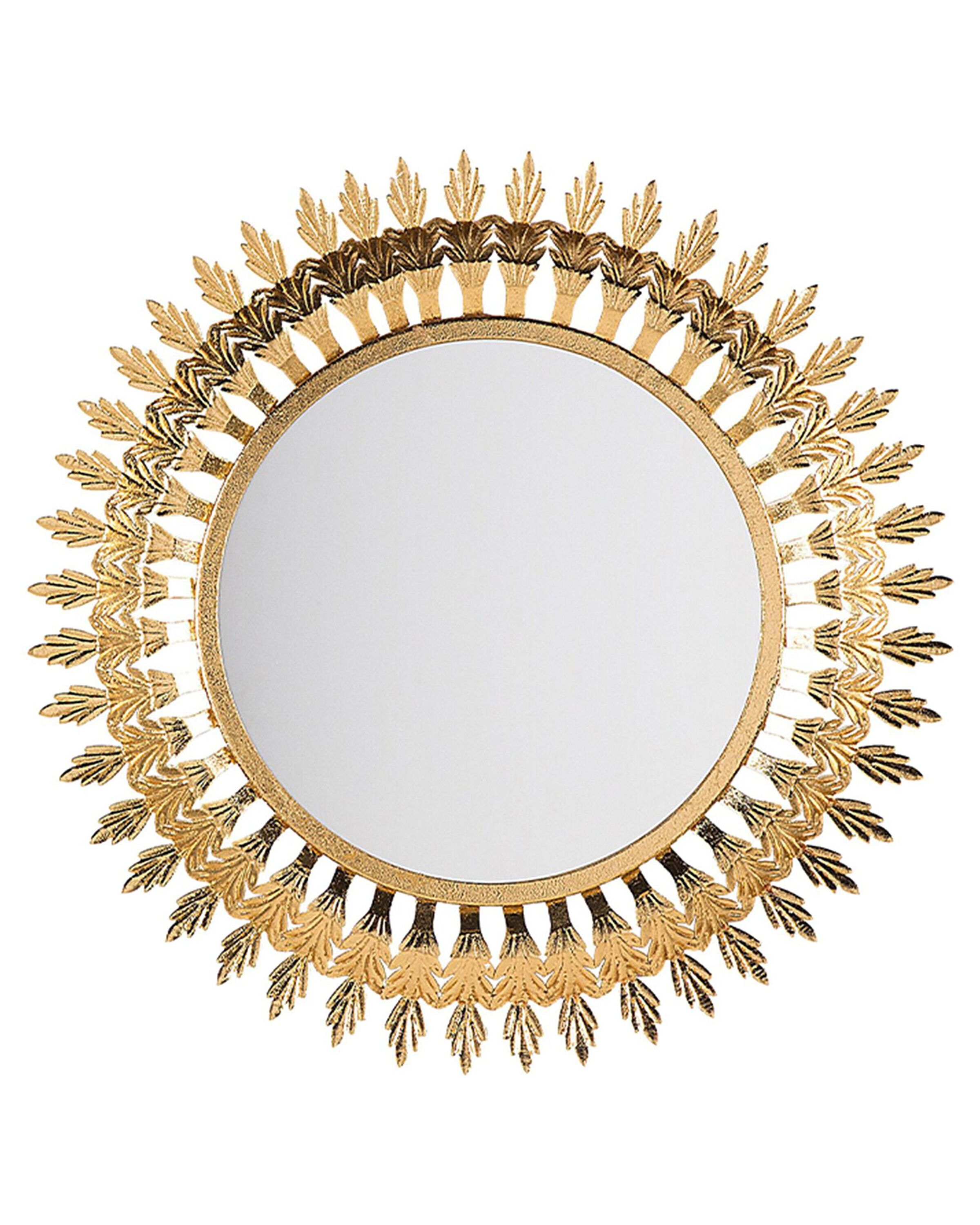 Metal Sunburst Wall Mirror 60cm Gold