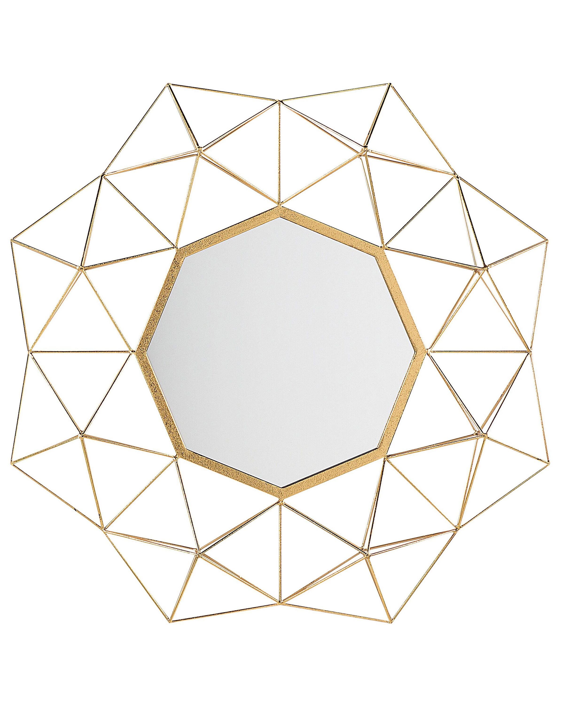 Metal Wall Mirror Gold 80x80cm