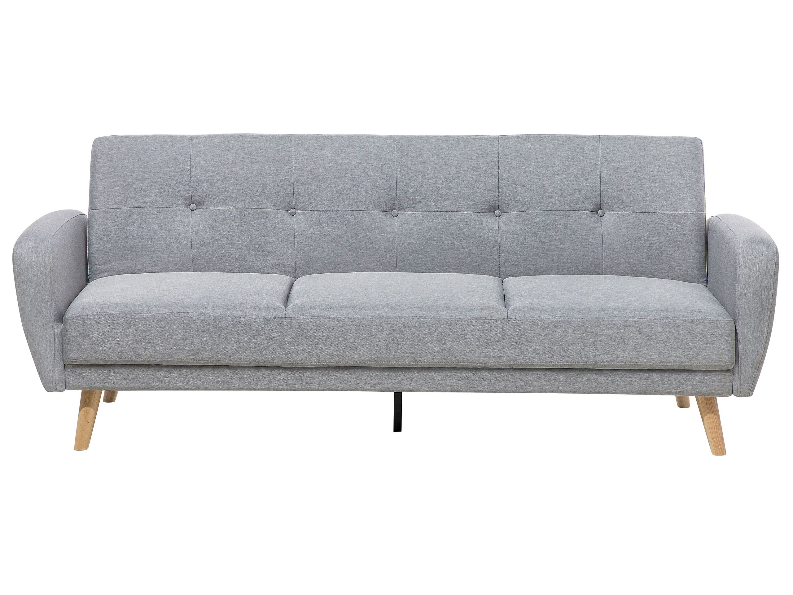 3 Seater Fabric Sofa Bed Grey FLORLI
